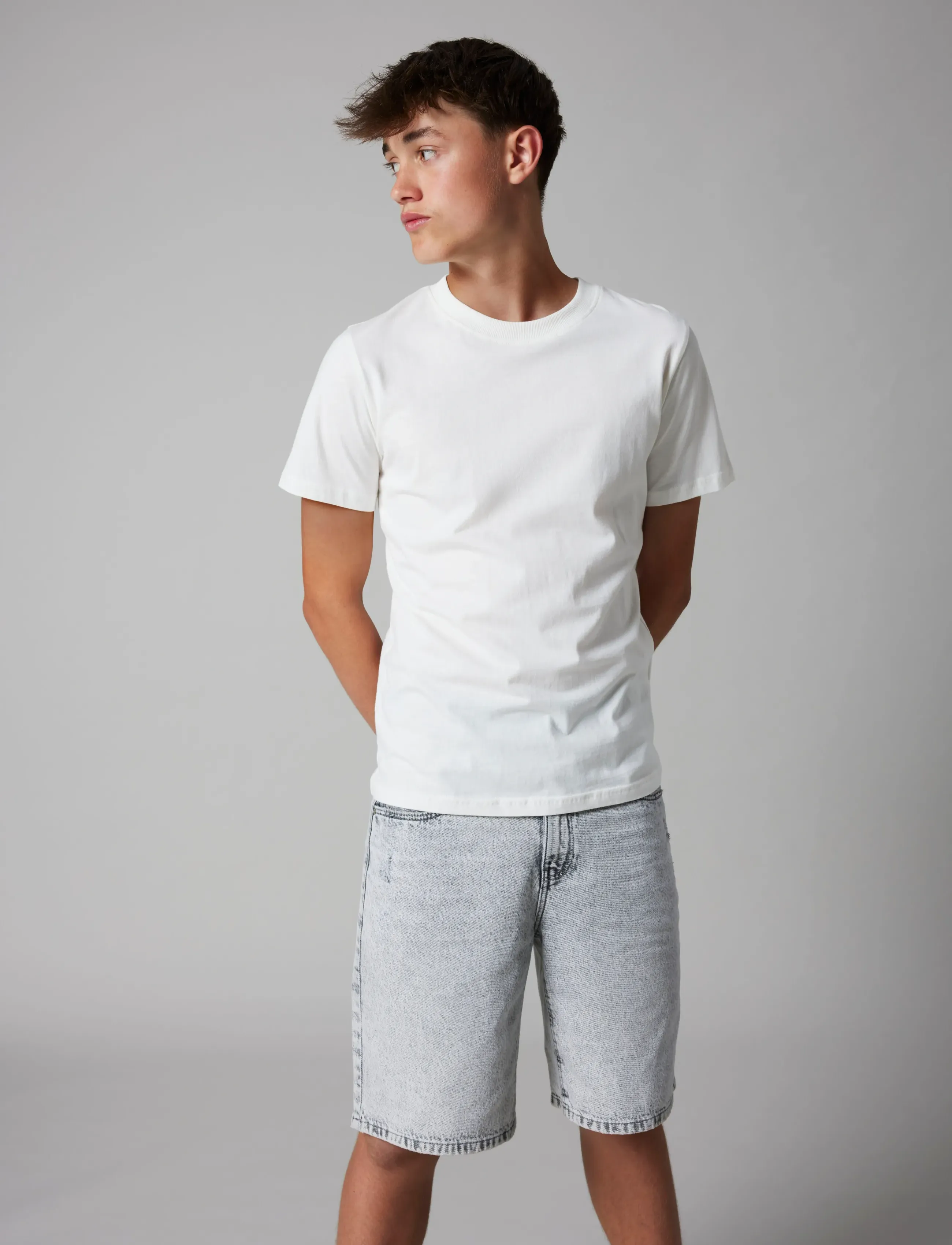 LMTD - NLNBIRM DNM R LONG SHORTS NOOS - gallastuttbuxur - light grey denim - 3