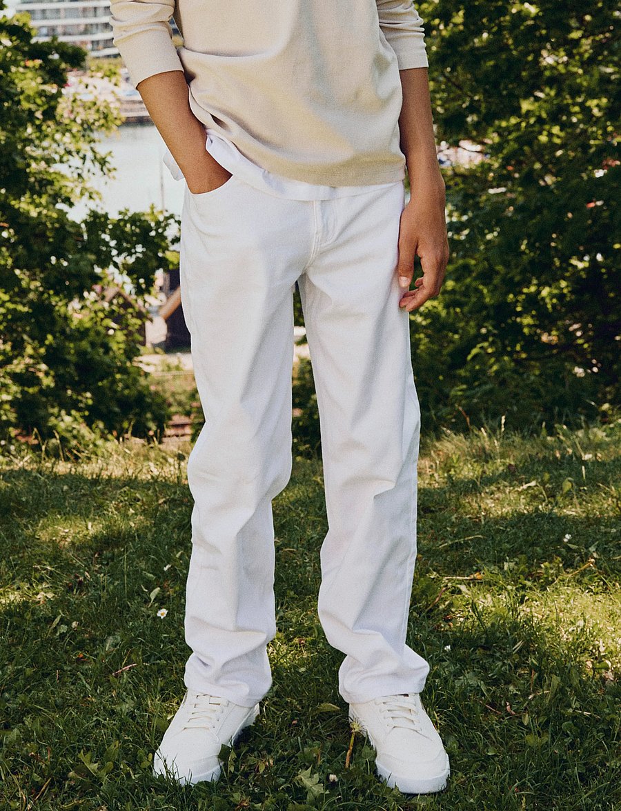 LMTD - NLNBICE TWI R STRAIGHT PANT NOOS - regular jeans - bright white - 2