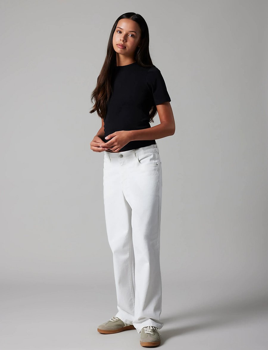 LMTD - NLNBICE TWI R STRAIGHT PANT NOOS - regular jeans - bright white - 2