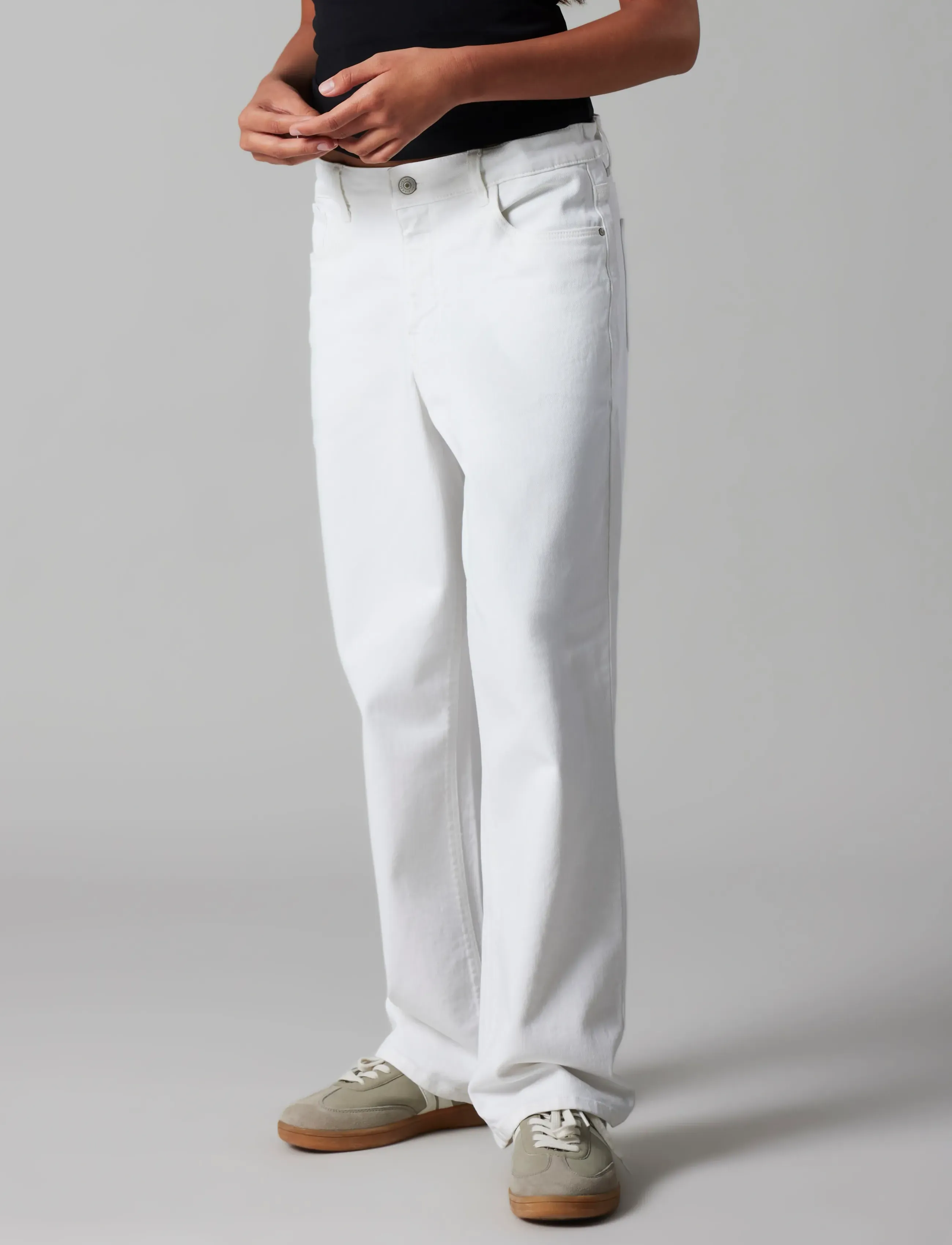 LMTD - NLNBICE TWI R STRAIGHT PANT NOOS - regular jeans - bright white - 3