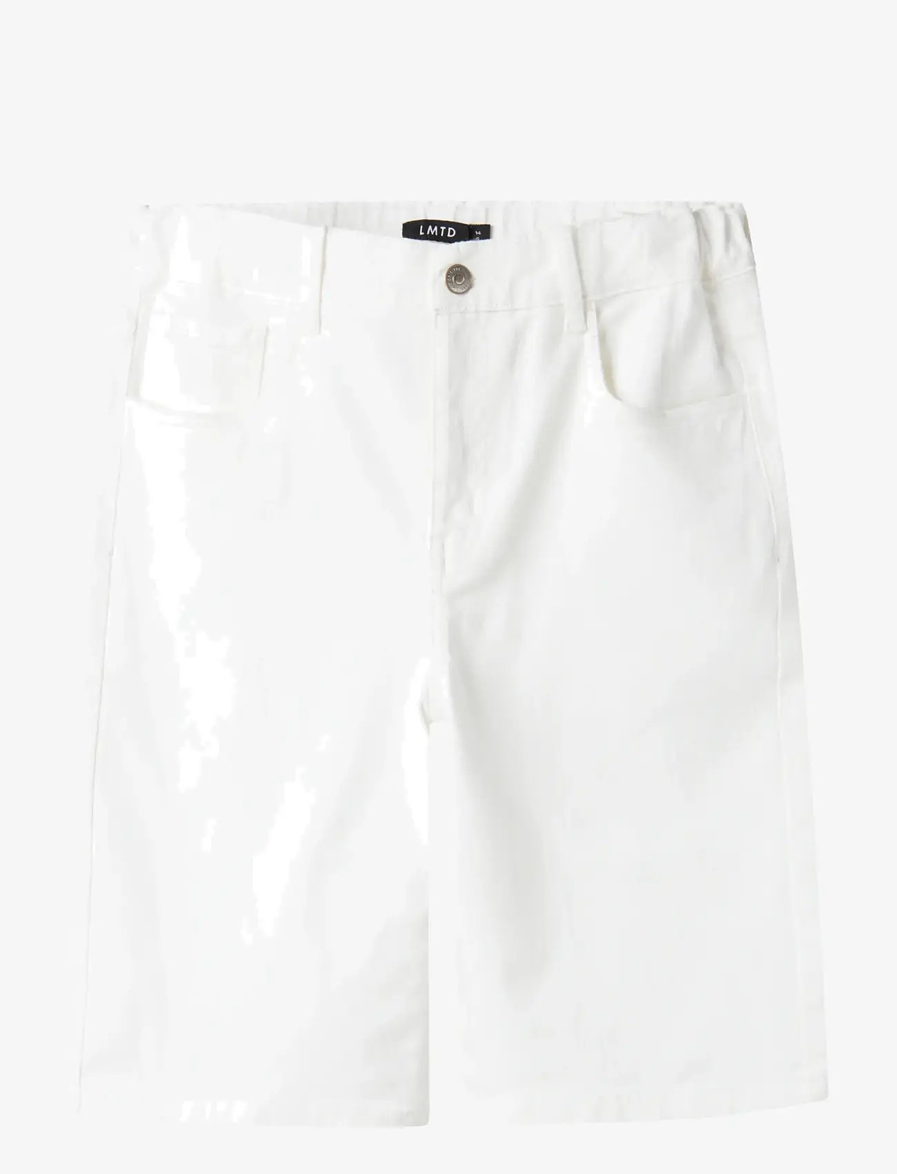 LMTD - NLNBICE TWI R LONG SHORTS - denim shorts - bright white - 0
