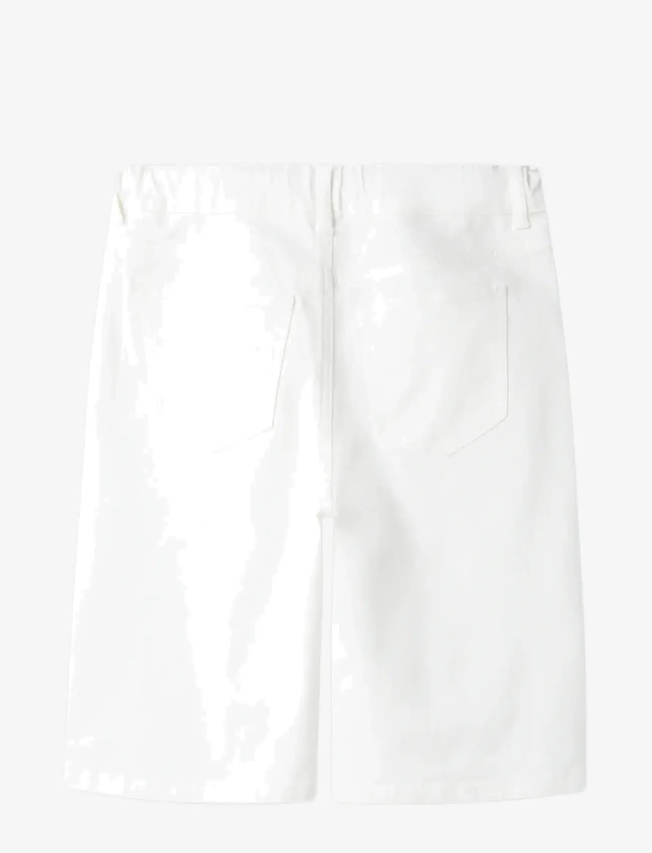 LMTD - NLNBICE TWI R LONG SHORTS - denim shorts - bright white - 1