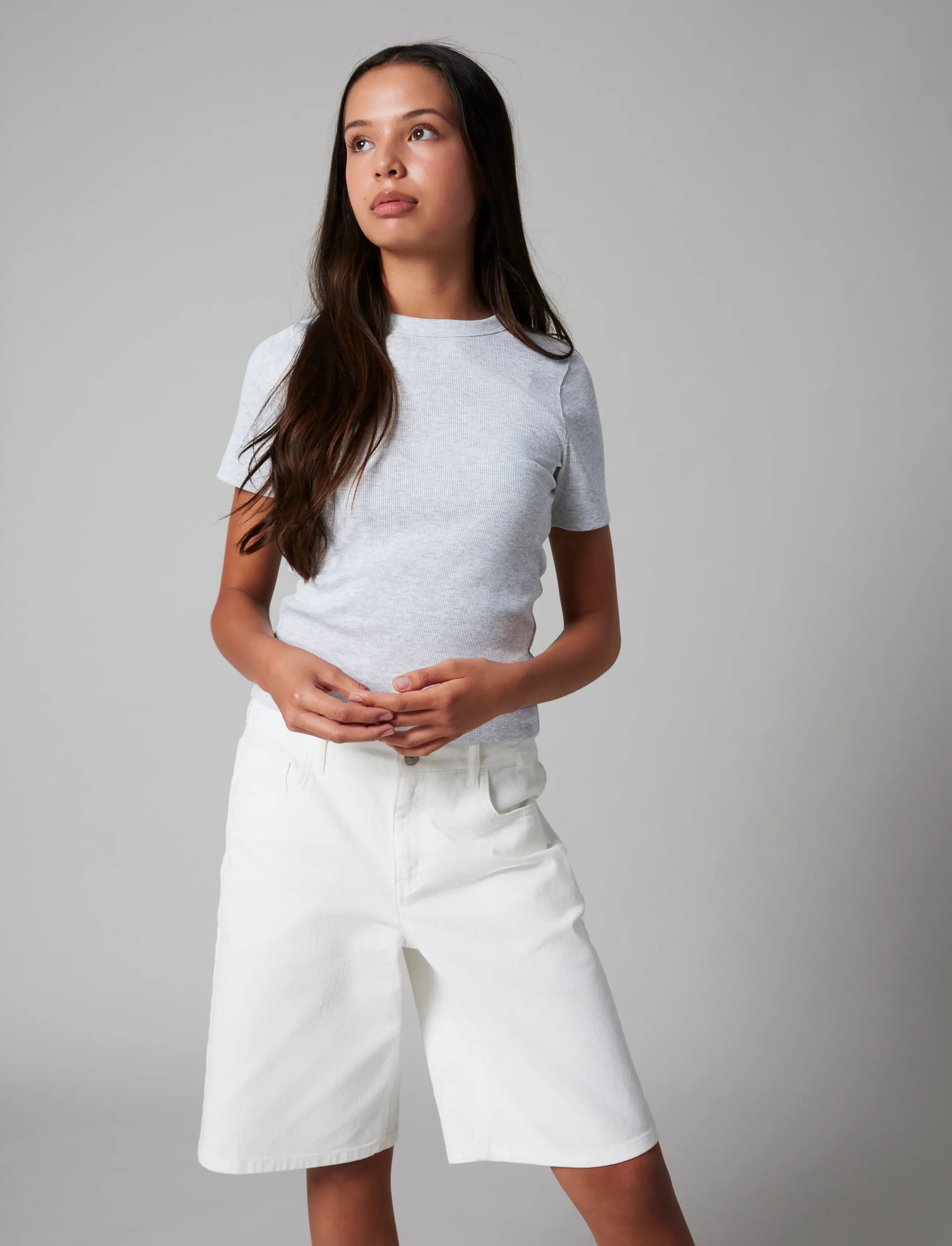 LMTD - NLNBICE TWI R LONG SHORTS - bright white - 3