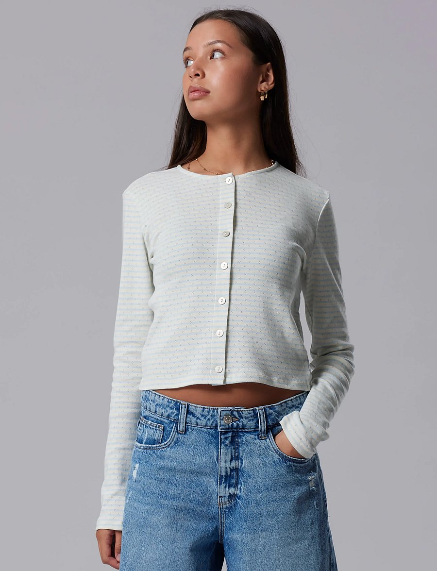 LMTD - NLFSEHER LS S CARDIGAN - gilets - ice water - 4