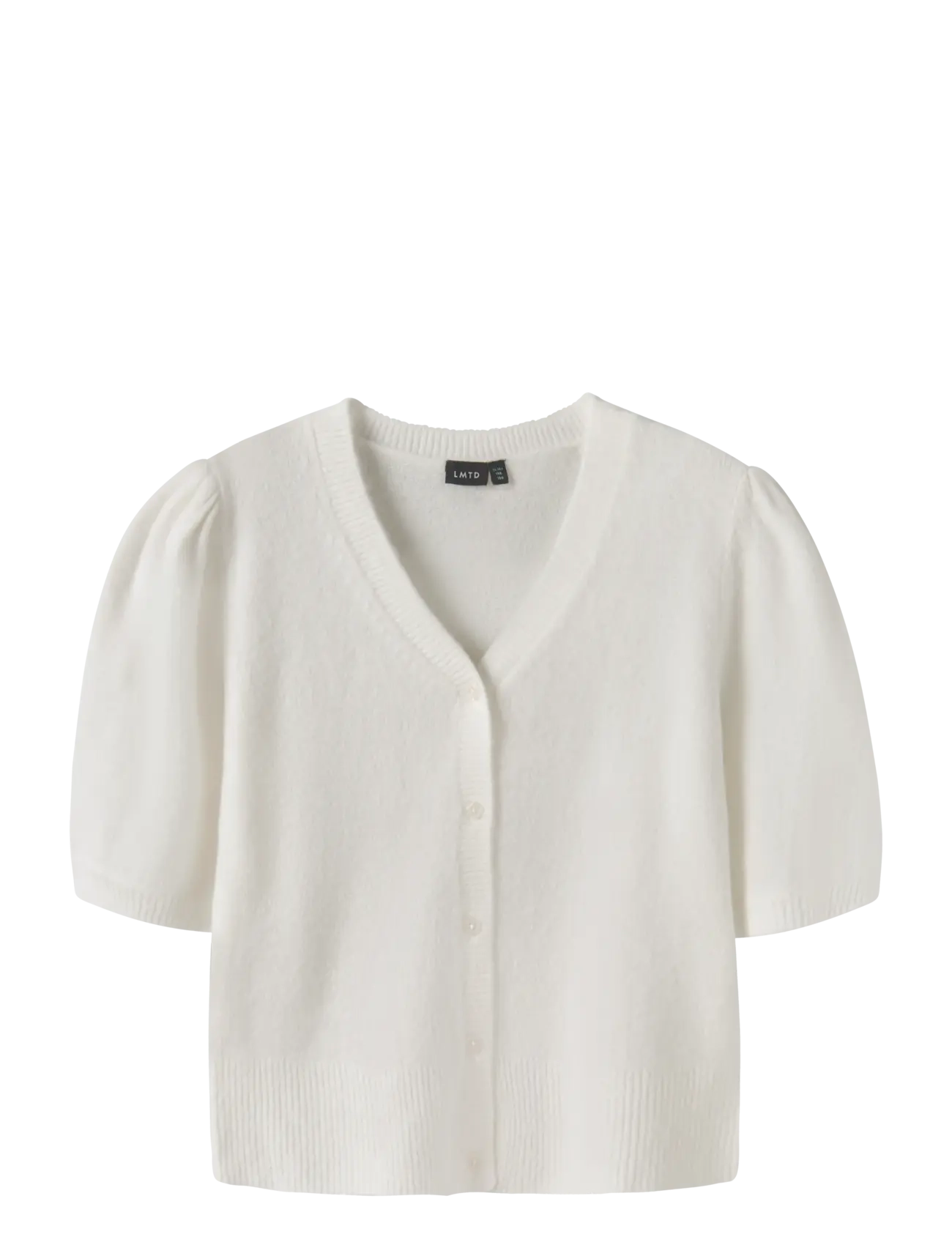 LMTD NLFLODET SS SHORT S KNIT V CARDIGAN - Strickmode - WHITE ALYSSUM / white