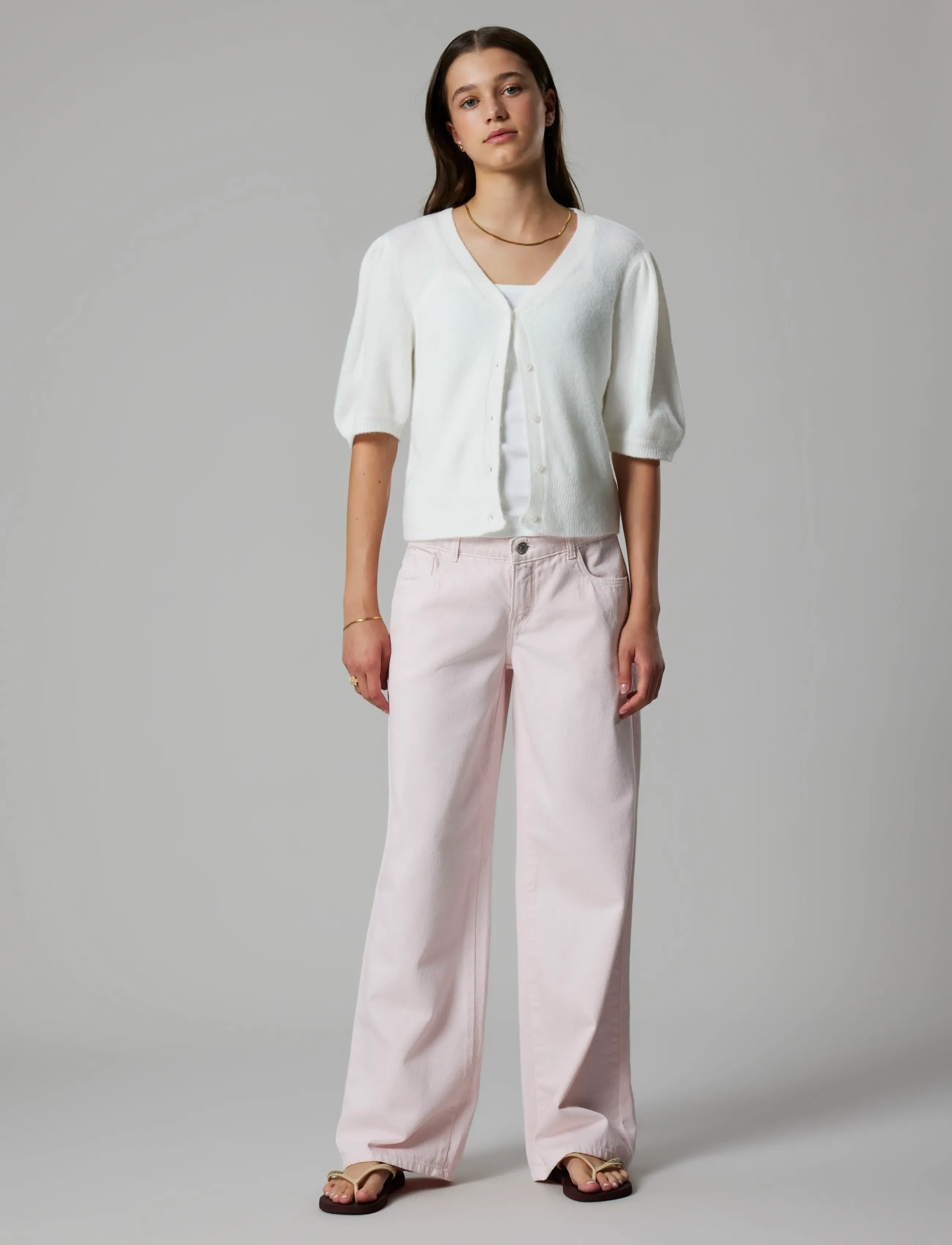 LMTD - NLFLODET SS SHORT S KNIT V CARDIGAN - cardigans - white alyssum - 2
