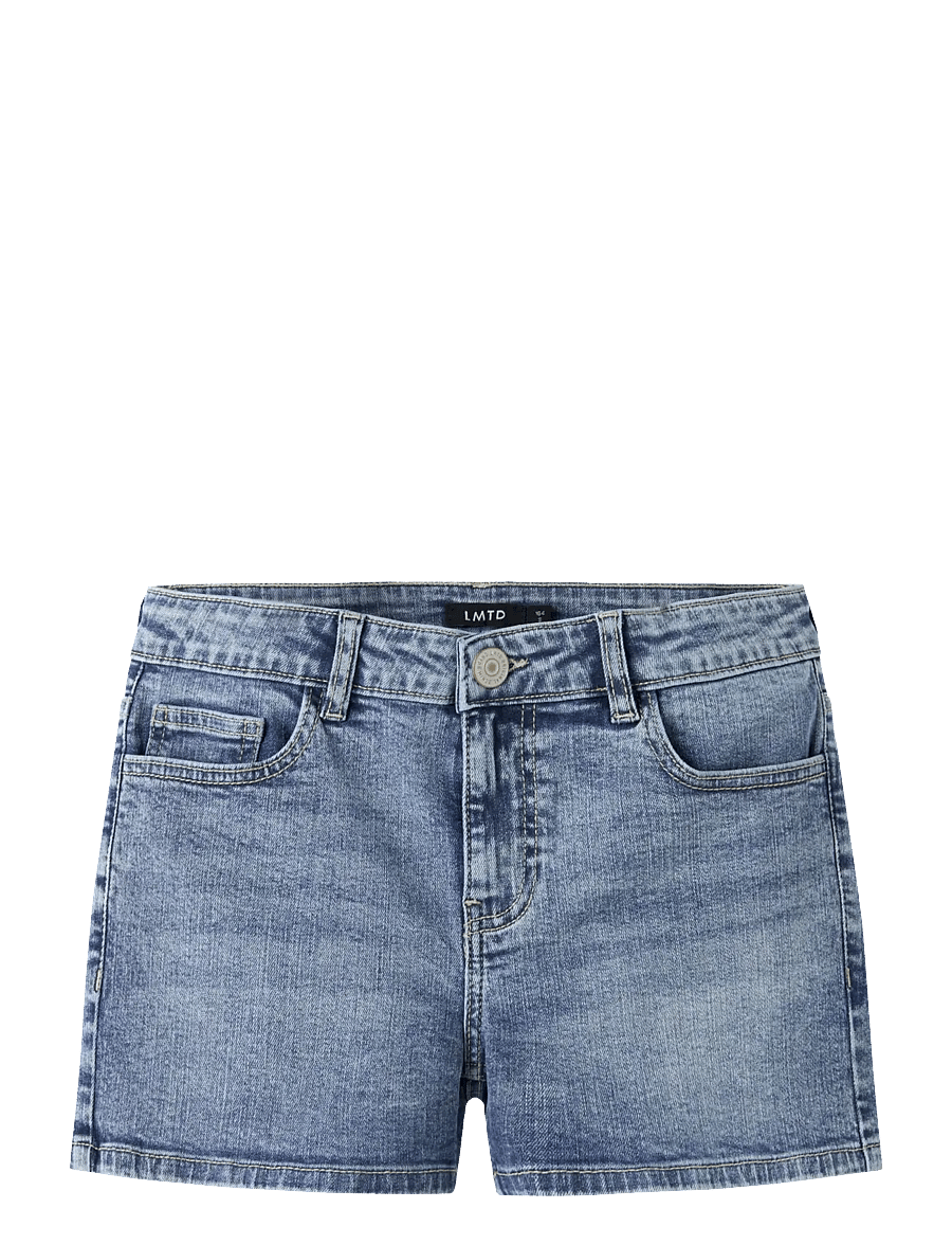 LMTD - NLFBLI DNM LW FLAP SHORTS - denimshorts - medium blue denim - 0