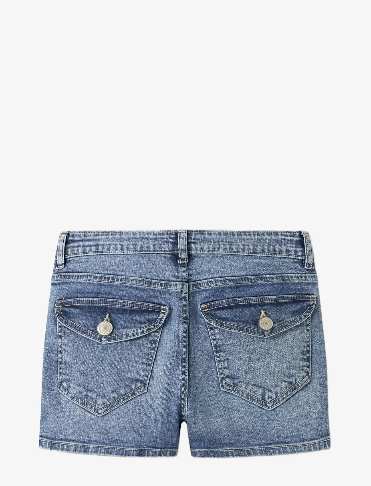 LMTD - NLFBLI DNM LW FLAP SHORTS - denim shorts - medium blue denim - 1