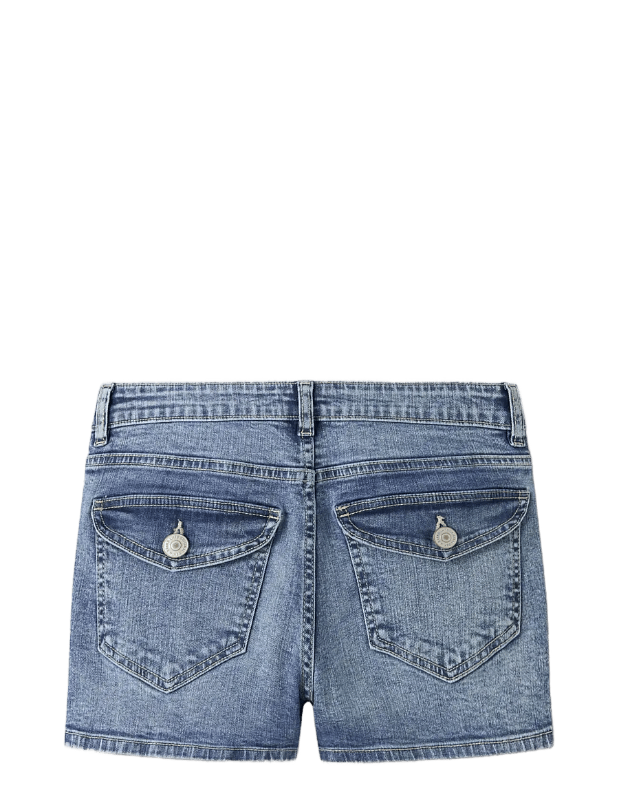 LMTD - NLFBLI DNM LW FLAP SHORTS - denimshorts - medium blue denim - 1