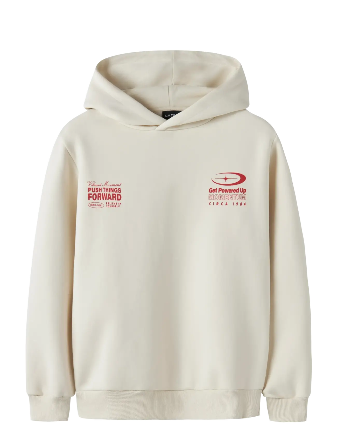 LMTD NLNMOMENT LS BRU SWEAT W. HOOD - Lapsed 98–134 - TURTLEDOVE / cream