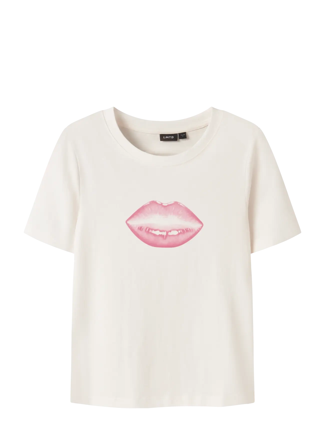 LMTD NLFHIPS SS SHORT S TOP - Riided - WHITE ALYSSUM / pink/rose