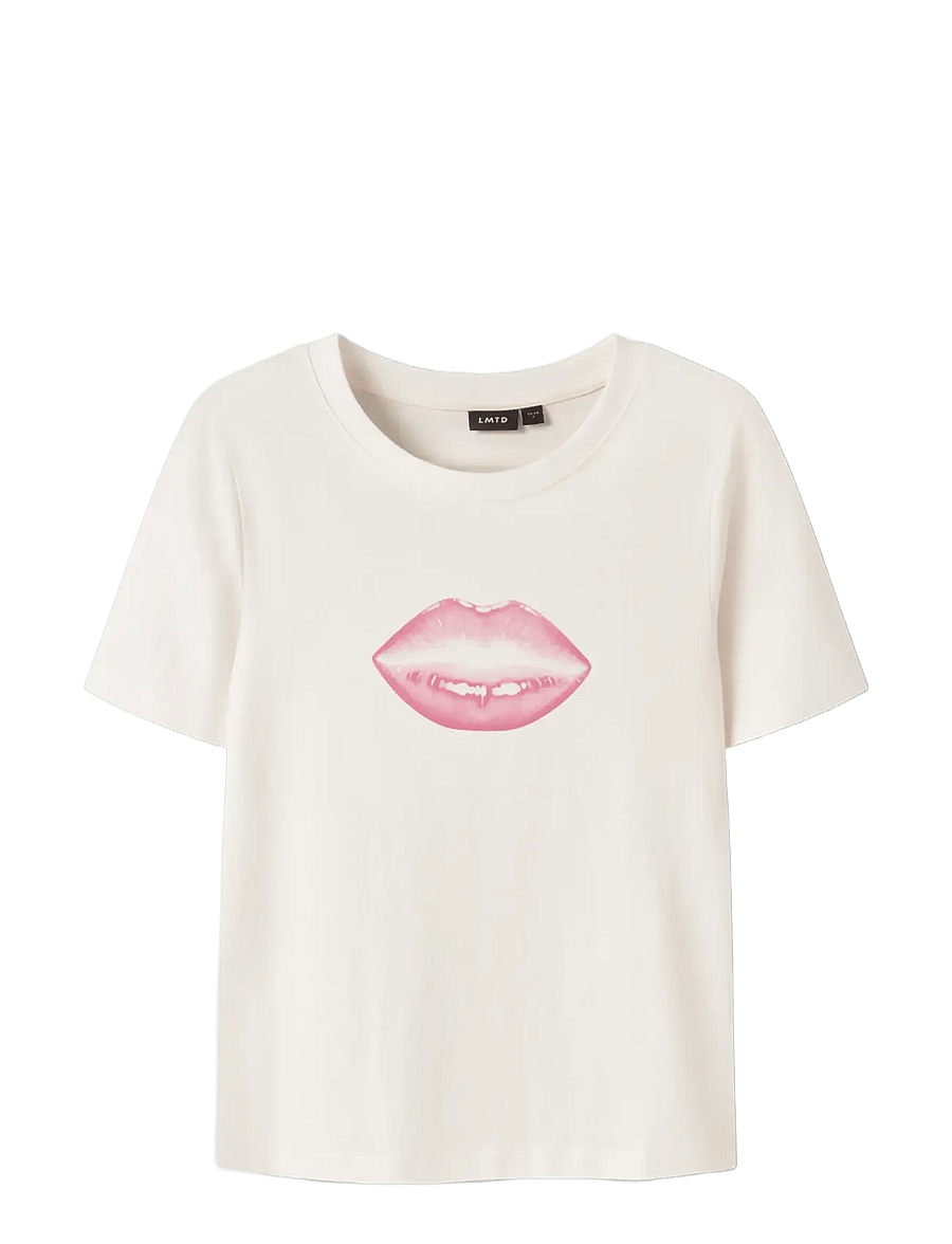LMTD - NLFHIPS SS SHORT S TOP - lühikeste varrukatega t-särgid - white alyssum - 2