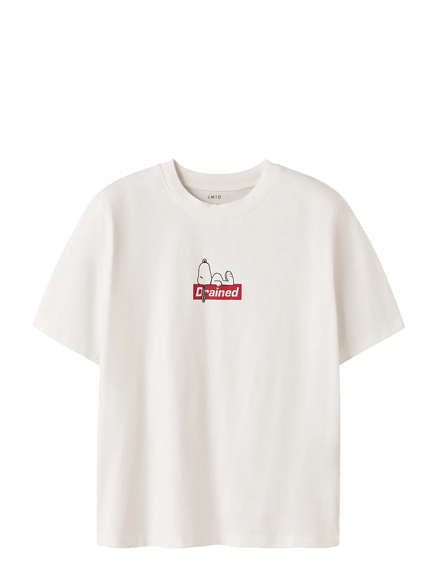 LMTD - NLNAFFY SNOOPY SS L TOP BOX SKY - kortærmede t-shirts - white alyssum - 0