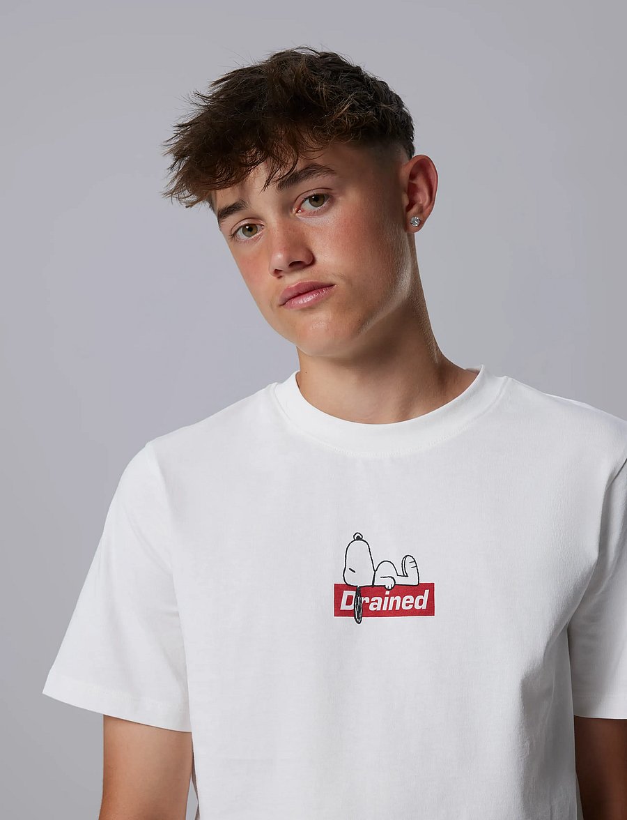 LMTD - NLNAFFY SNOOPY SS L TOP BOX SKY - kortærmede t-shirts - white alyssum - 3