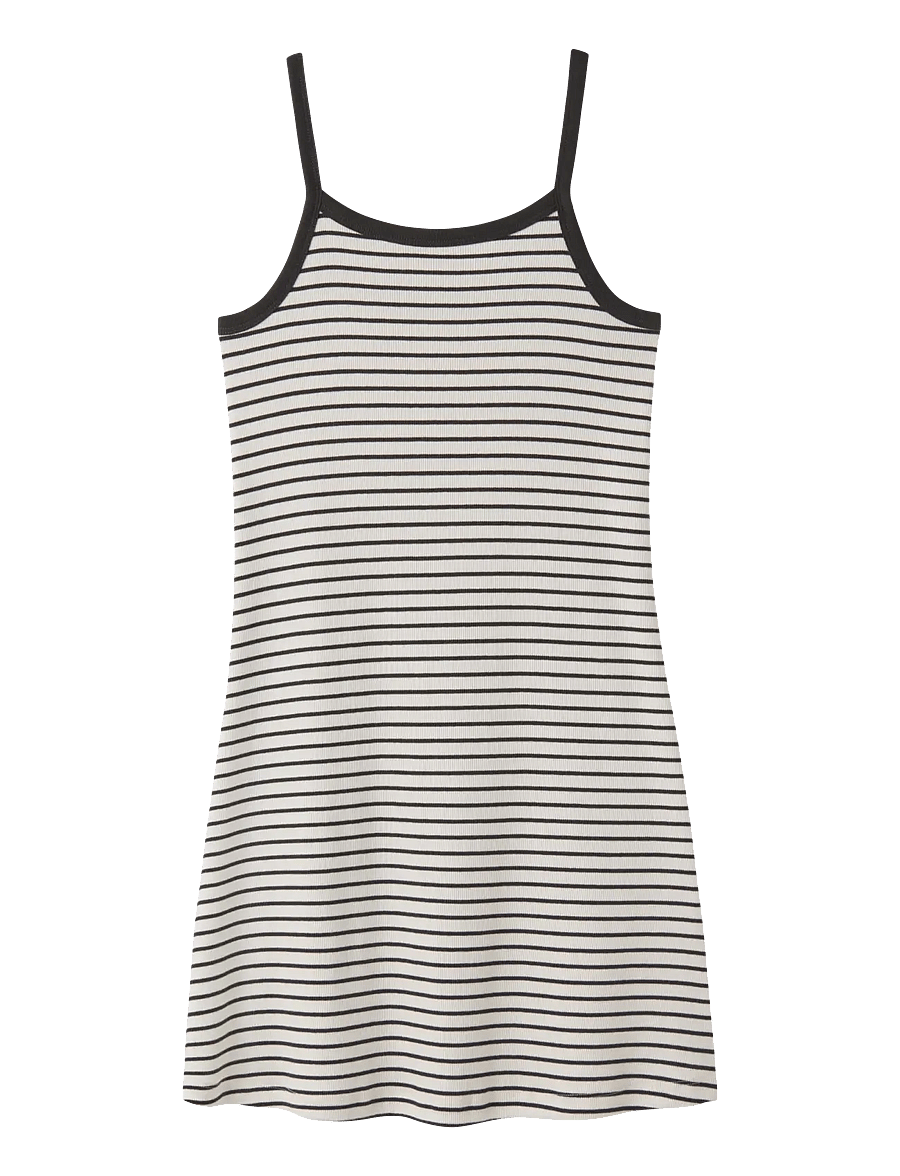LMTD - NLFHINAJA STRIPE SHORT STRAP DRESS - ikdienas kleitas bez piedurknēm - white alyssum - 0