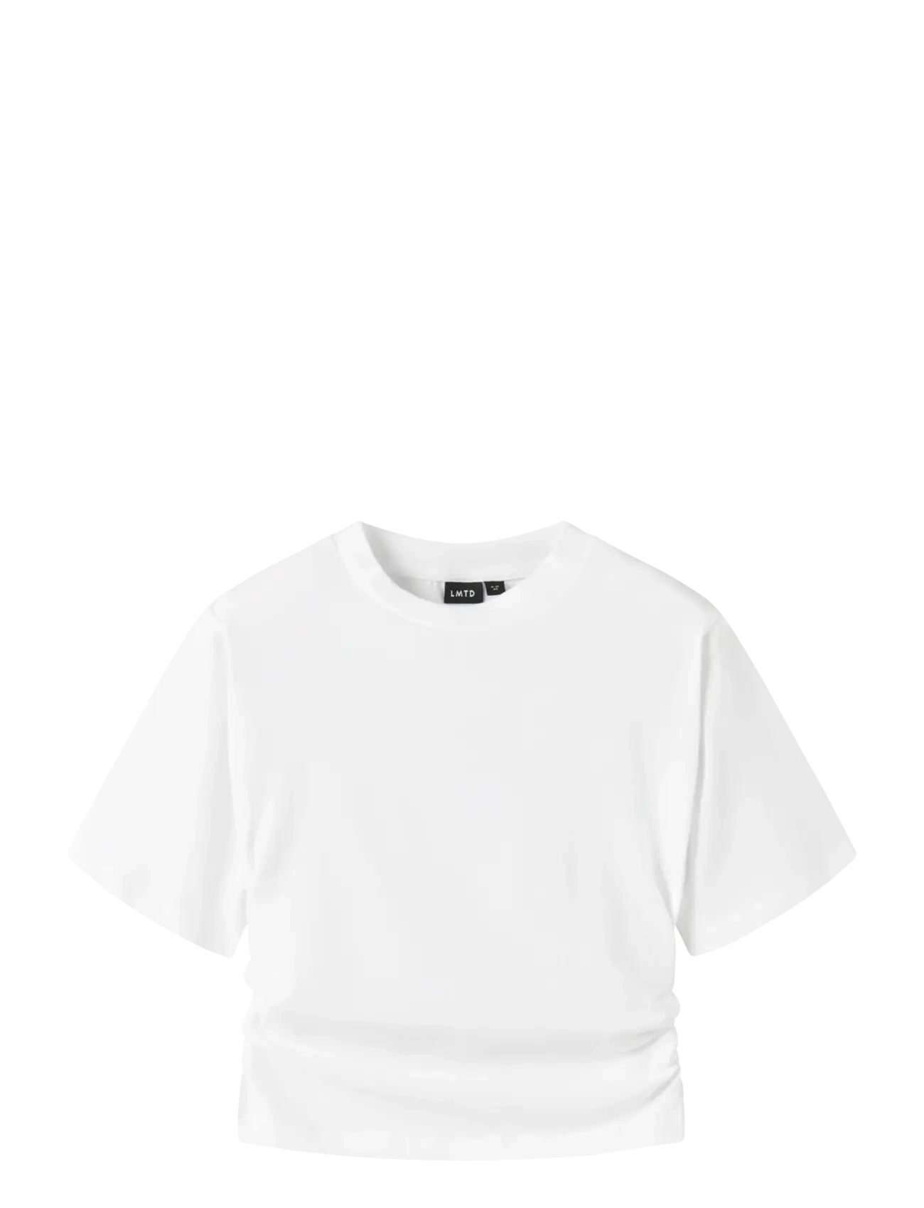 LMTD NLFNOVEGAT SS SHORT ROUCHED TOP - Toppar & T-shirts - BRIGHT WHITE / white