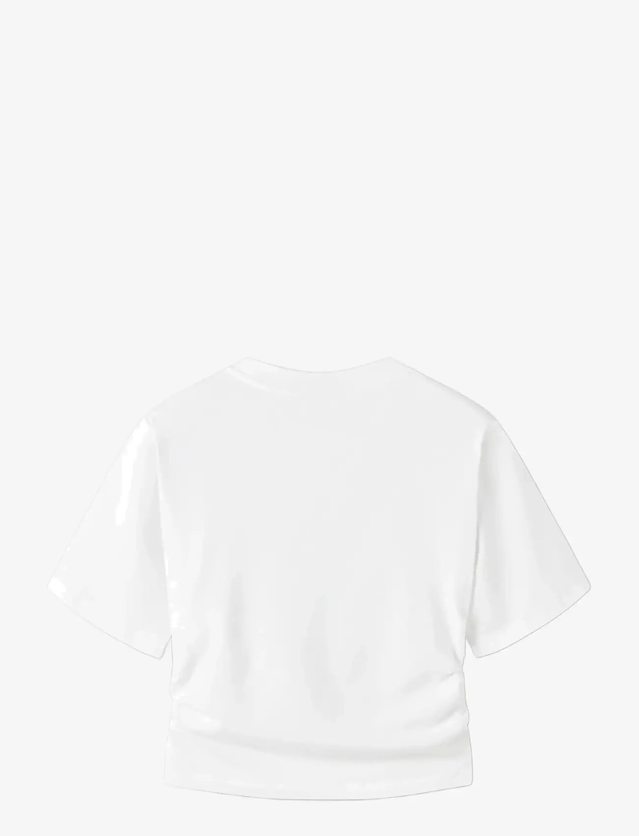 LMTD - NLFNOVEGAT SS SHORT ROUCHED TOP - lühikeste varrukatega t-särgid - bright white - 1