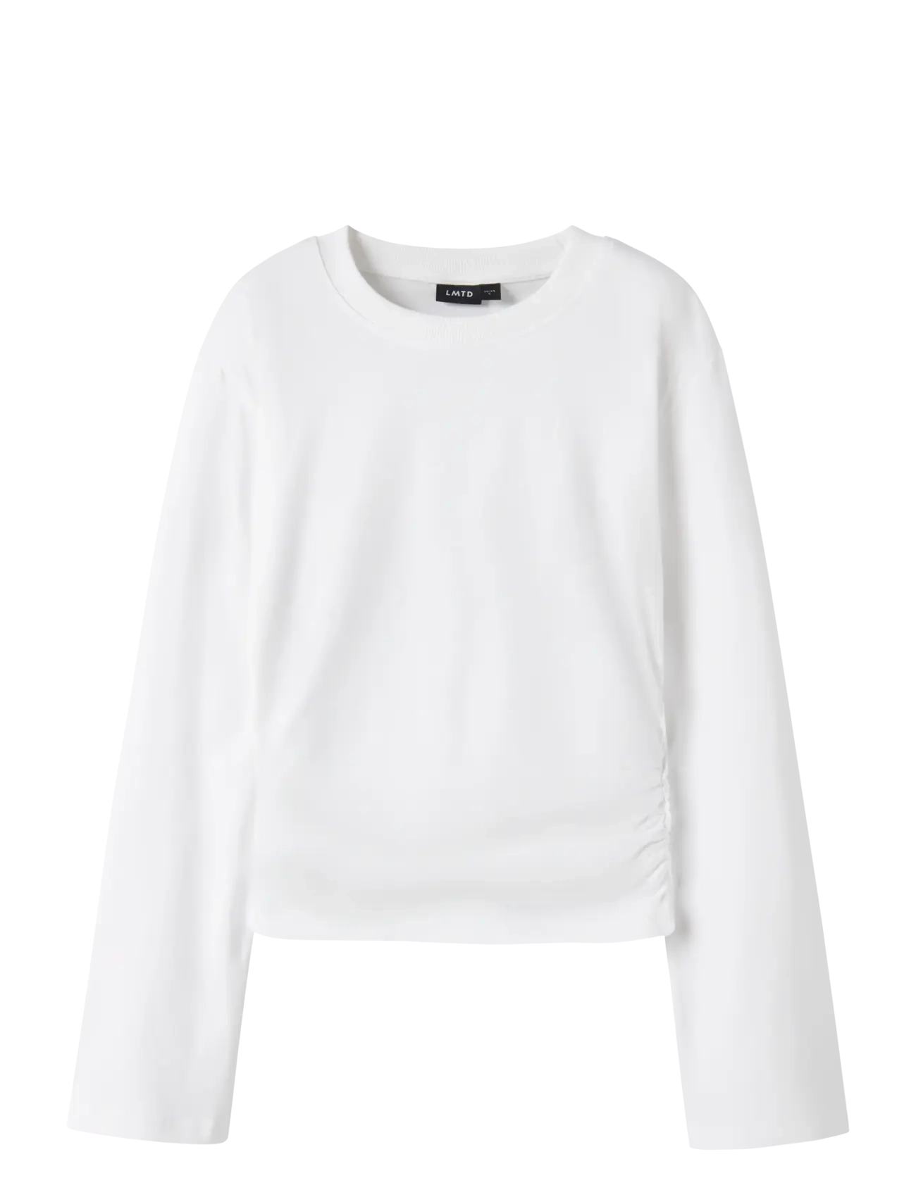 LMTD NLFNOVEGAT LS SHORT RUCHED TOP - Overdele - BRIGHT WHITE / white