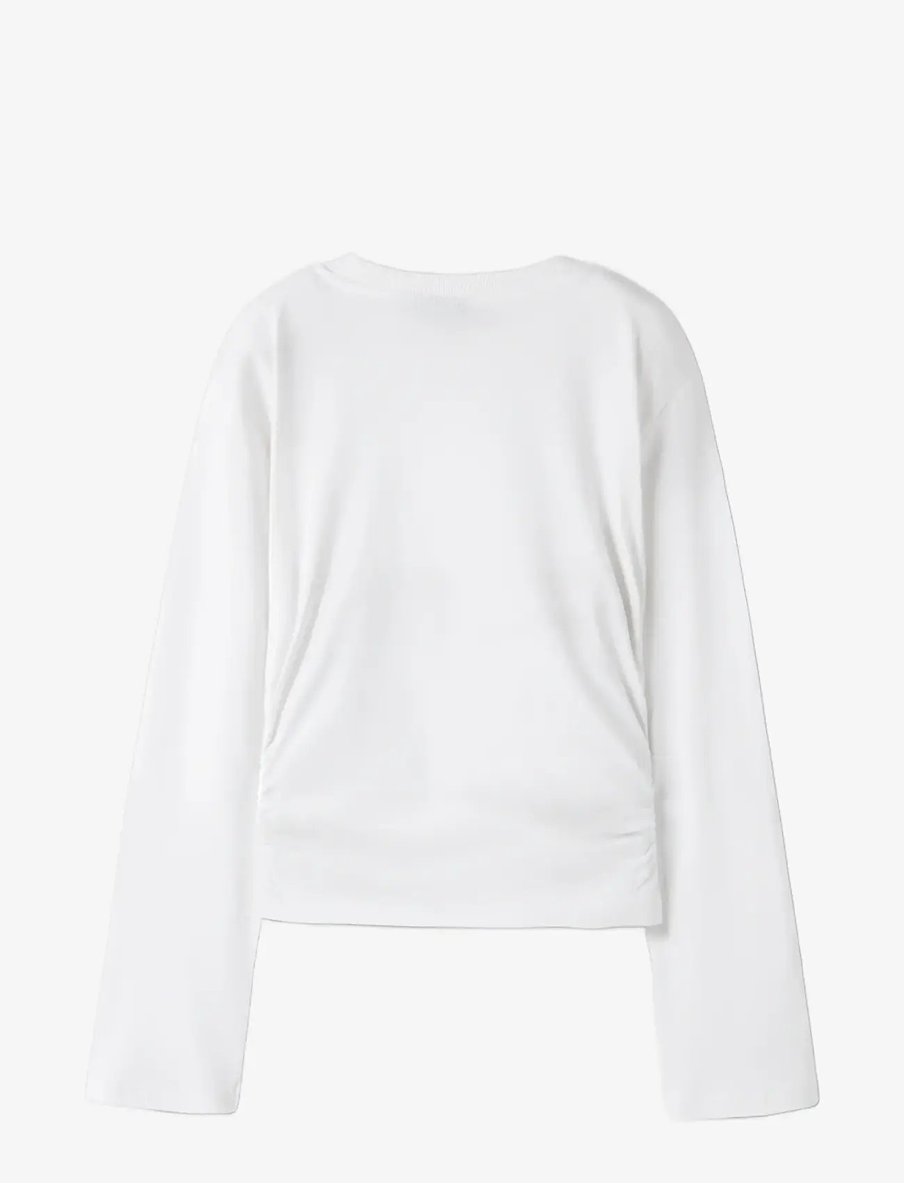 LMTD - NLFNOVEGAT LS SHORT RUCHED TOP - langärmelig - bright white - 2