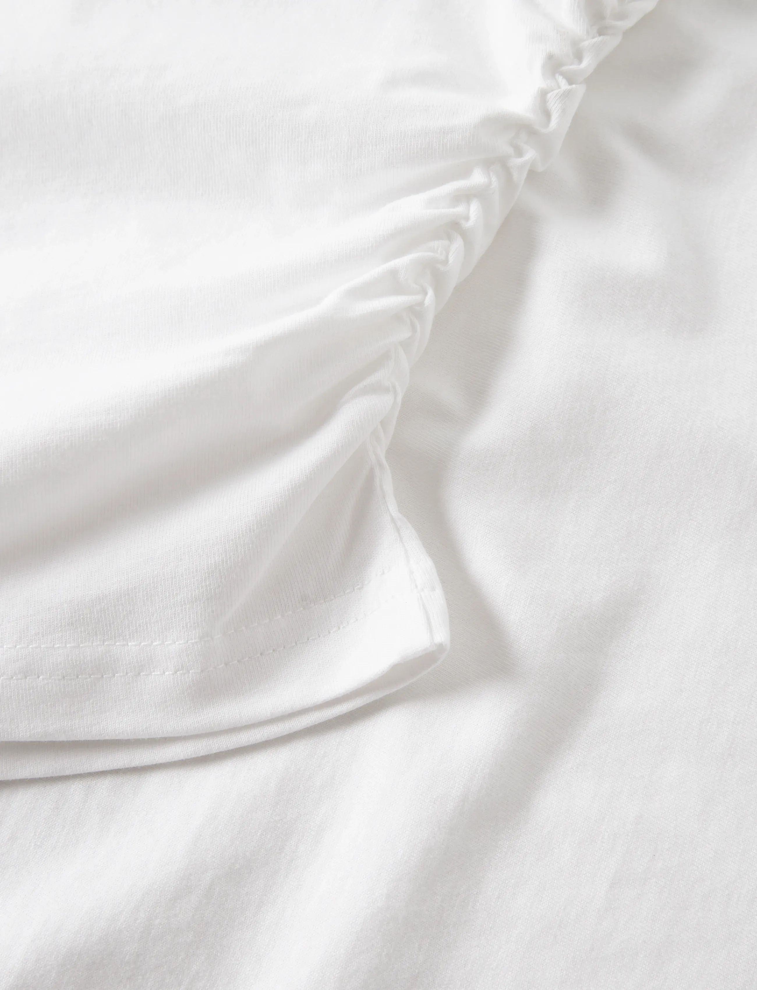 LMTD - NLFNOVEGAT LS SHORT RUCHED TOP - t-krekli ar garām piedurknēm - bright white - 5