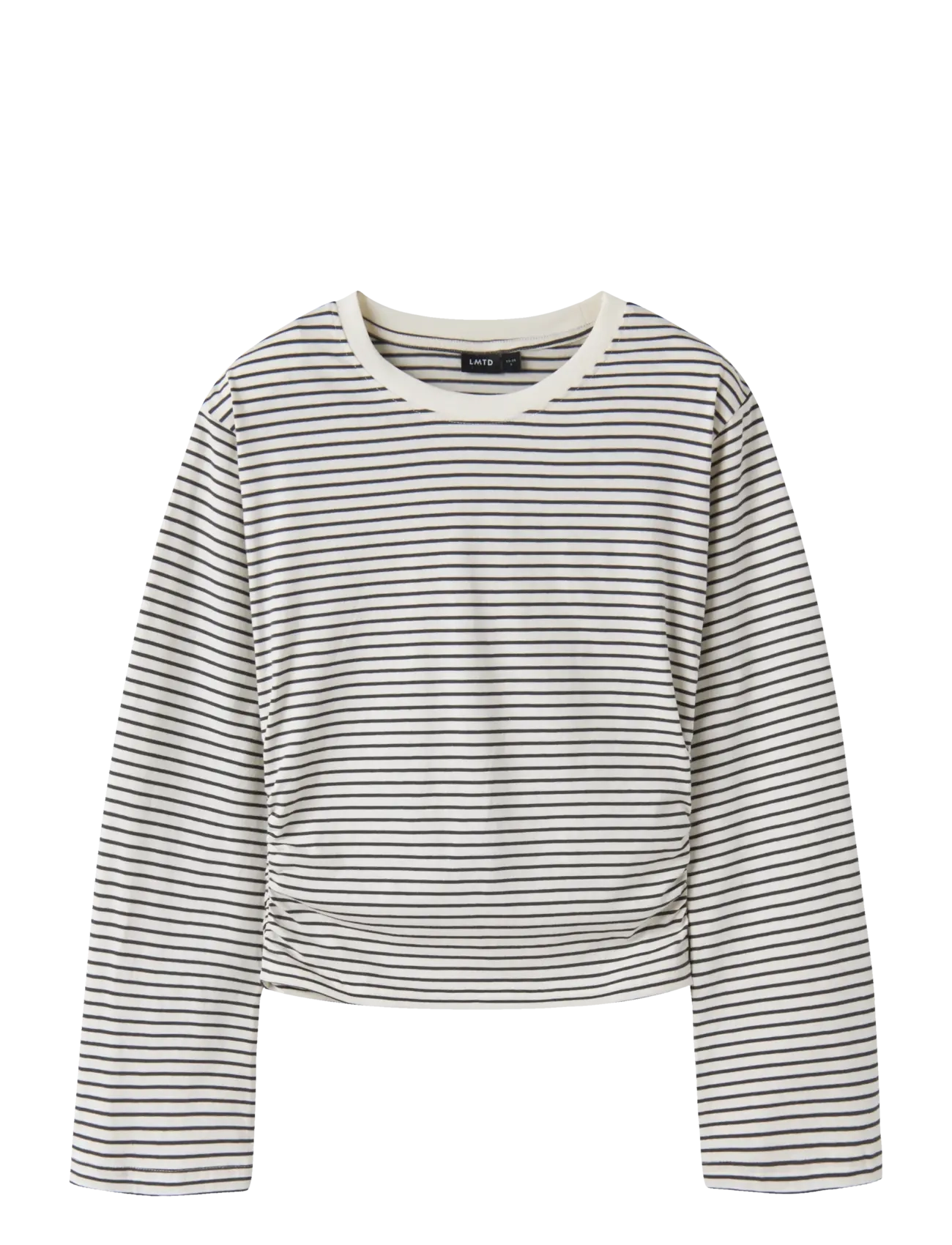 LMTD NLFNOVEGAT LS SHORT RUCHED TOP - Langärmelig - DARK SHADOW / grey
