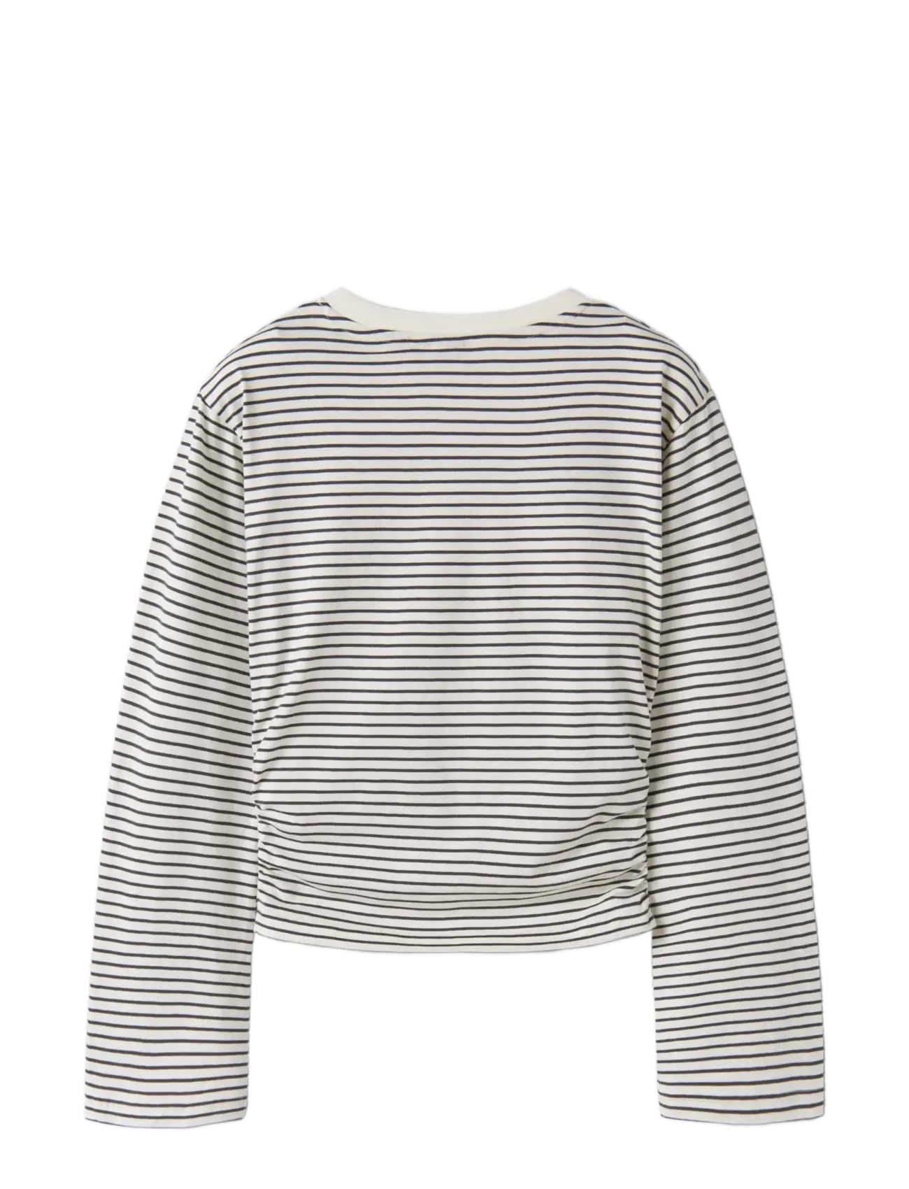 LMTD - NLFNOVEGAT LS SHORT RUCHED TOP - långärmade t-shirts - dark shadow - 1