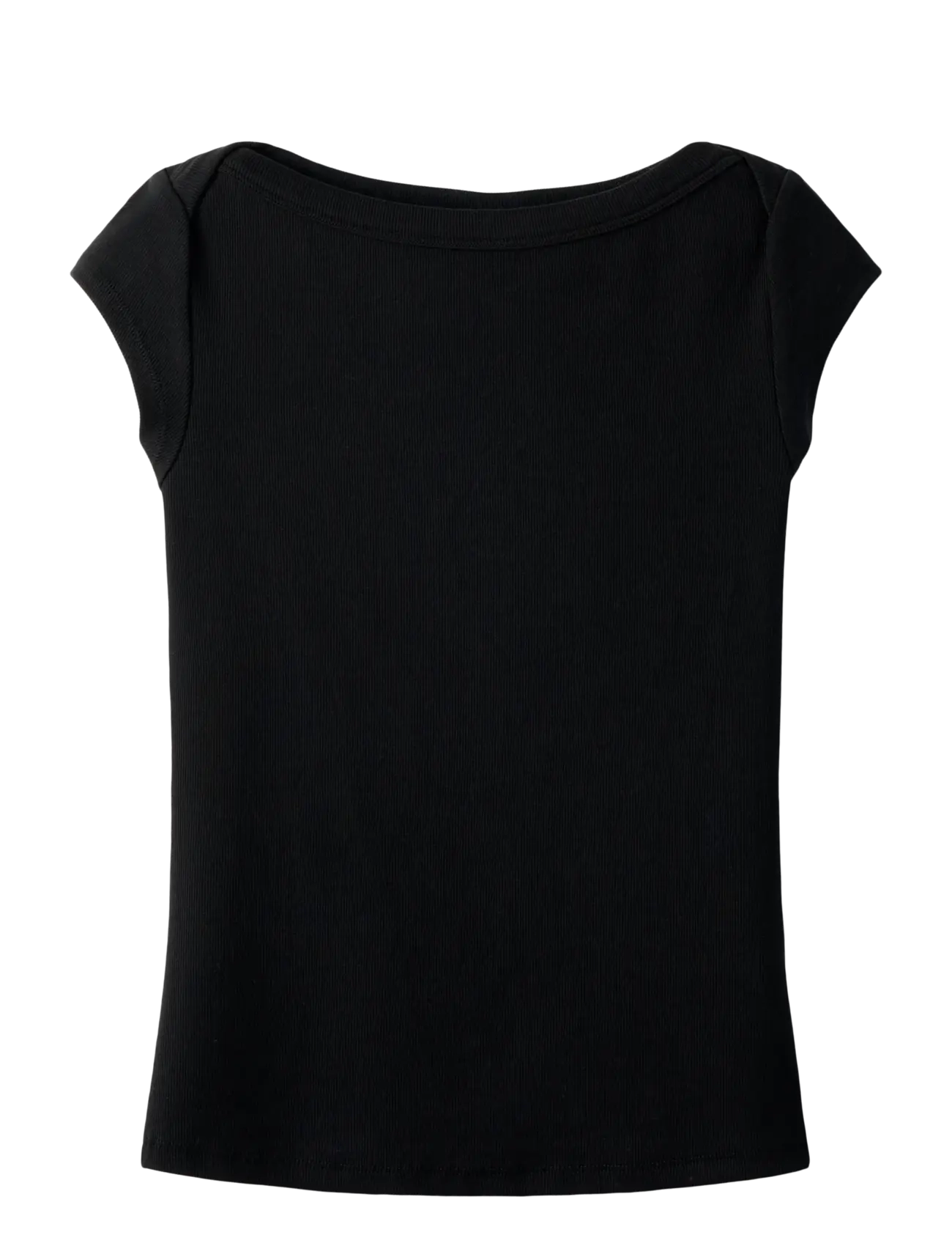 LMTD NLFENVO SS SHORT BOATNECK S TOP - Overdele - BLACK / black