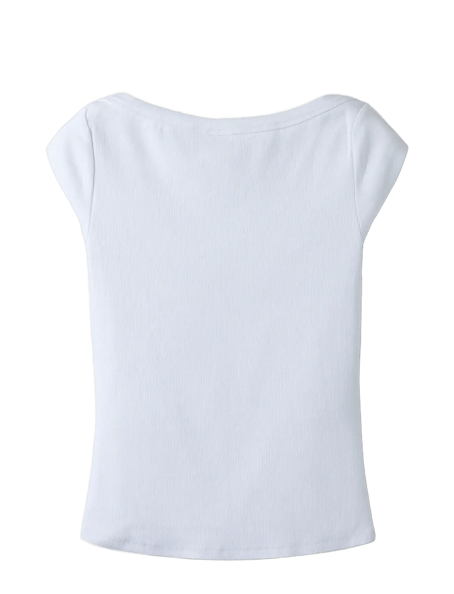 LMTD - NLFENVO SS SHORT BOATNECK S TOP - kurzärmelige - bright white - 1
