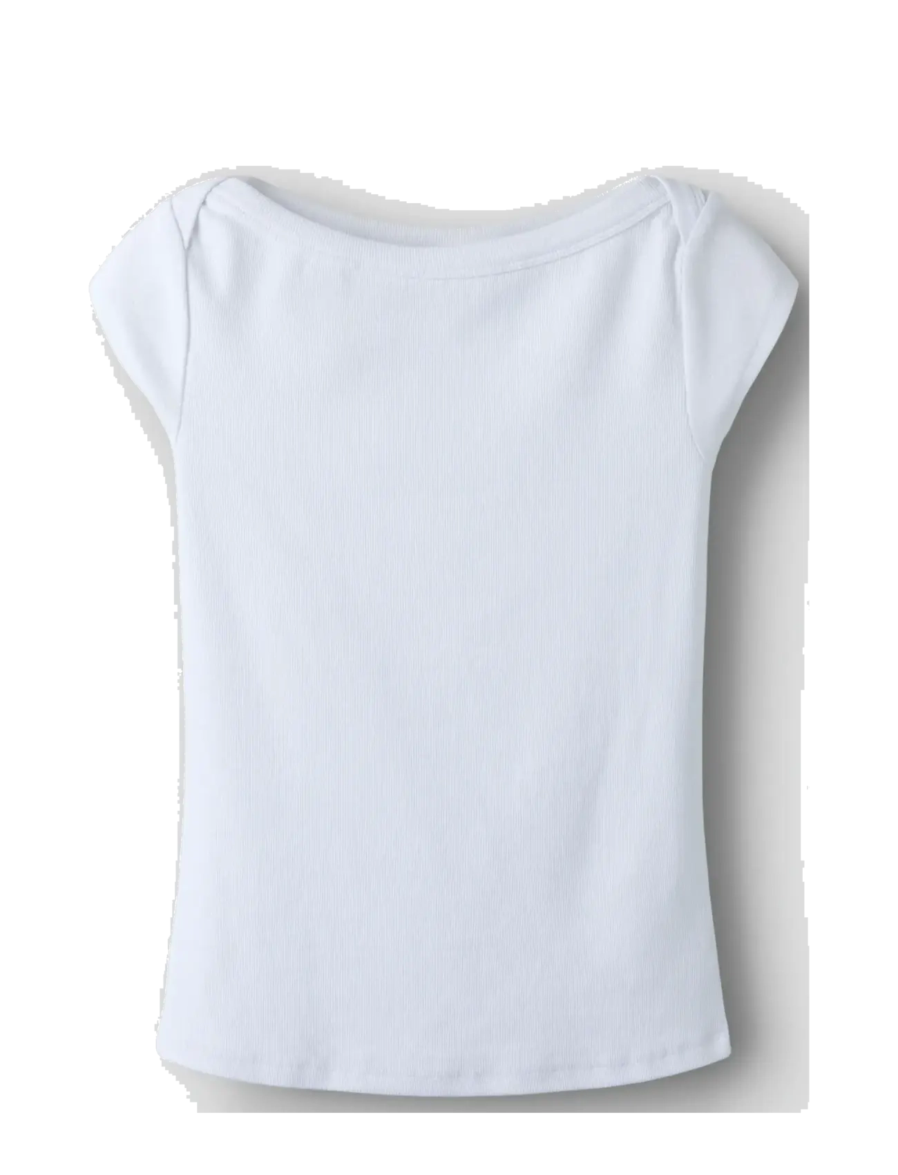 LMTD - NLFENVO SS SHORT BOATNECK S TOP - kortærmede t-shirts - bright white - 2