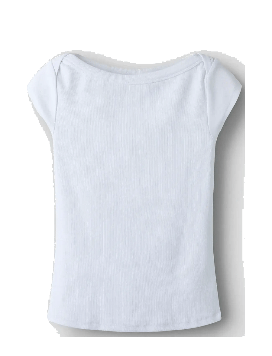 LMTD - NLFENVO SS SHORT BOATNECK S TOP - kurzärmelige - bright white - 2
