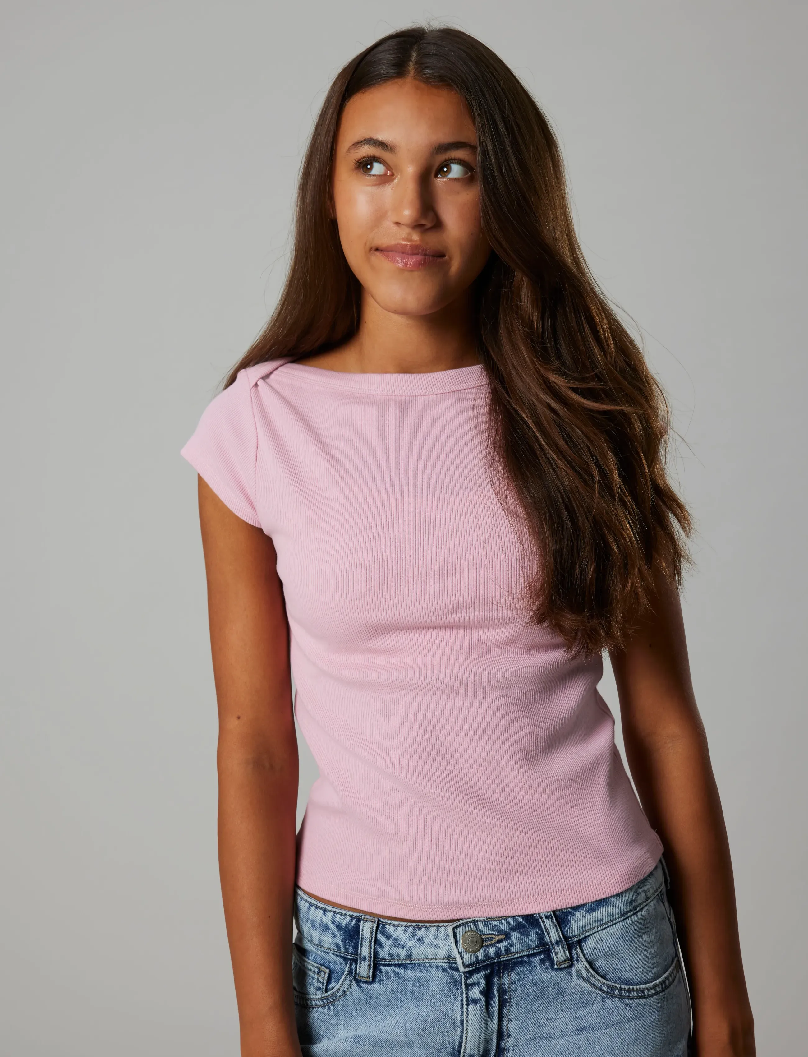 LMTD - NLFENVO SS SHORT BOATNECK S TOP - lühikeste varrukatega t-särgid - crystal pink - 4