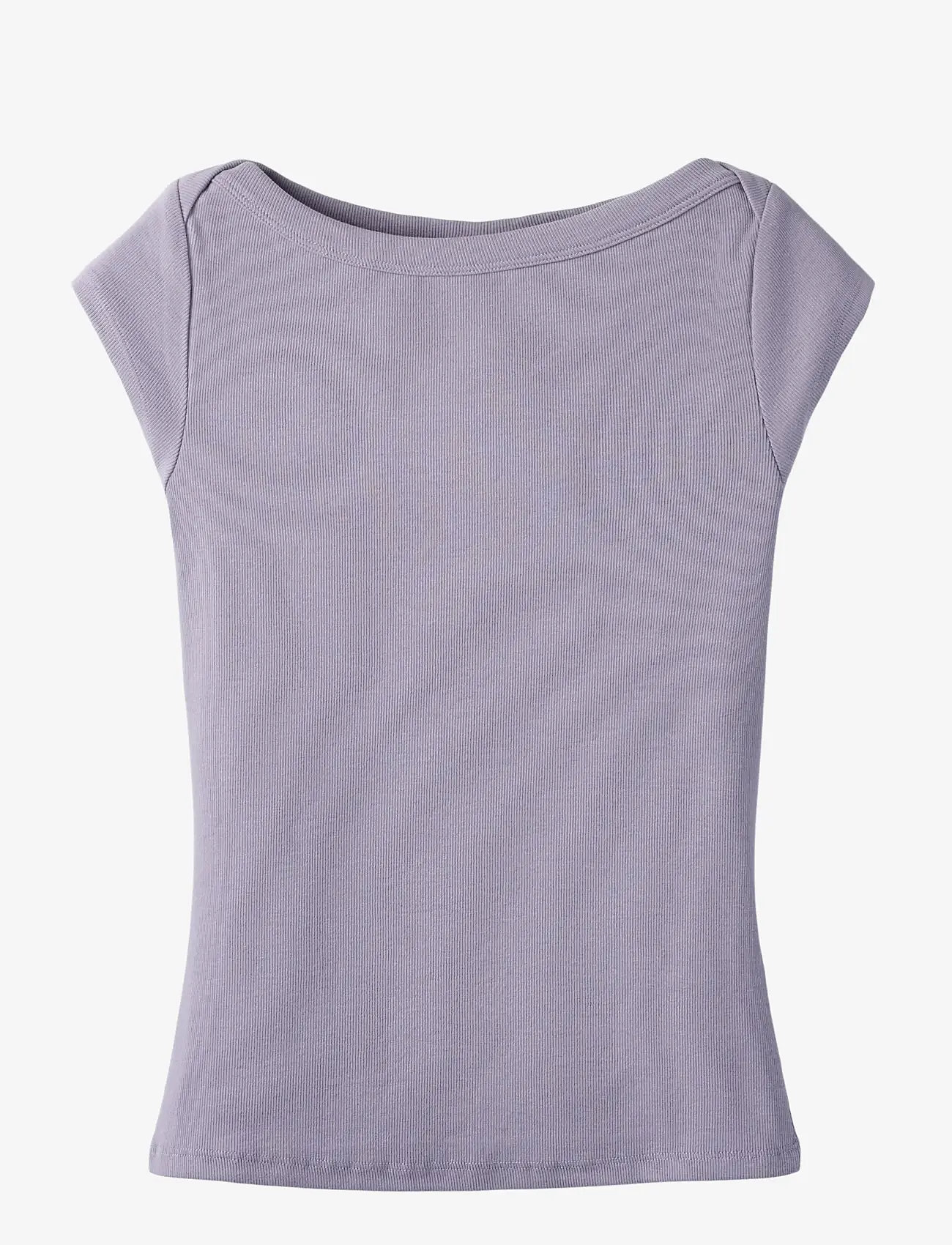 LMTD - NLFENVO SS SHORT BOATNECK S TOP - kortærmede t-shirts - lavender gray - 0