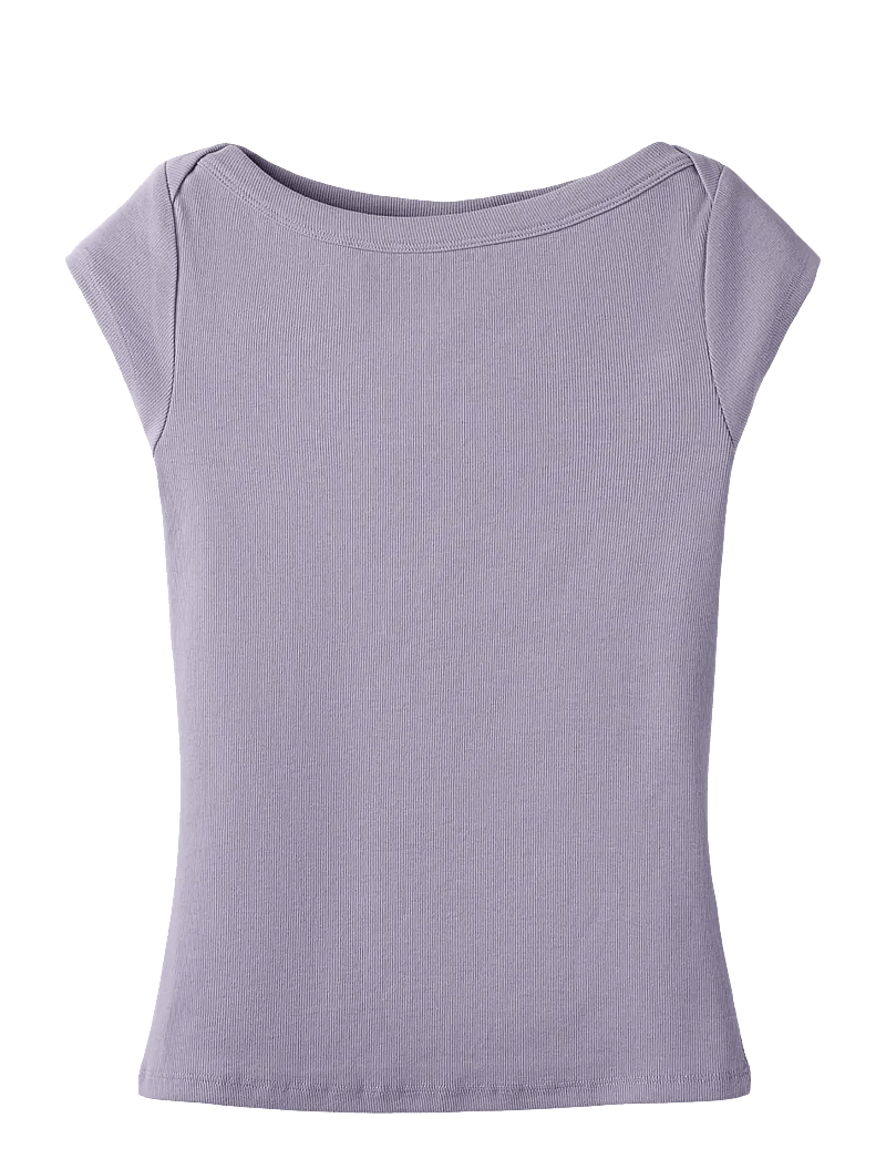 LMTD - NLFENVO SS SHORT BOATNECK S TOP - kurzärmelige - lavender gray - 0