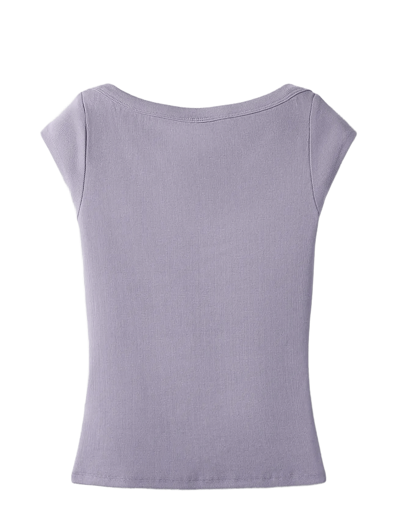 LMTD - NLFENVO SS SHORT BOATNECK S TOP - kurzärmelige - lavender gray - 1