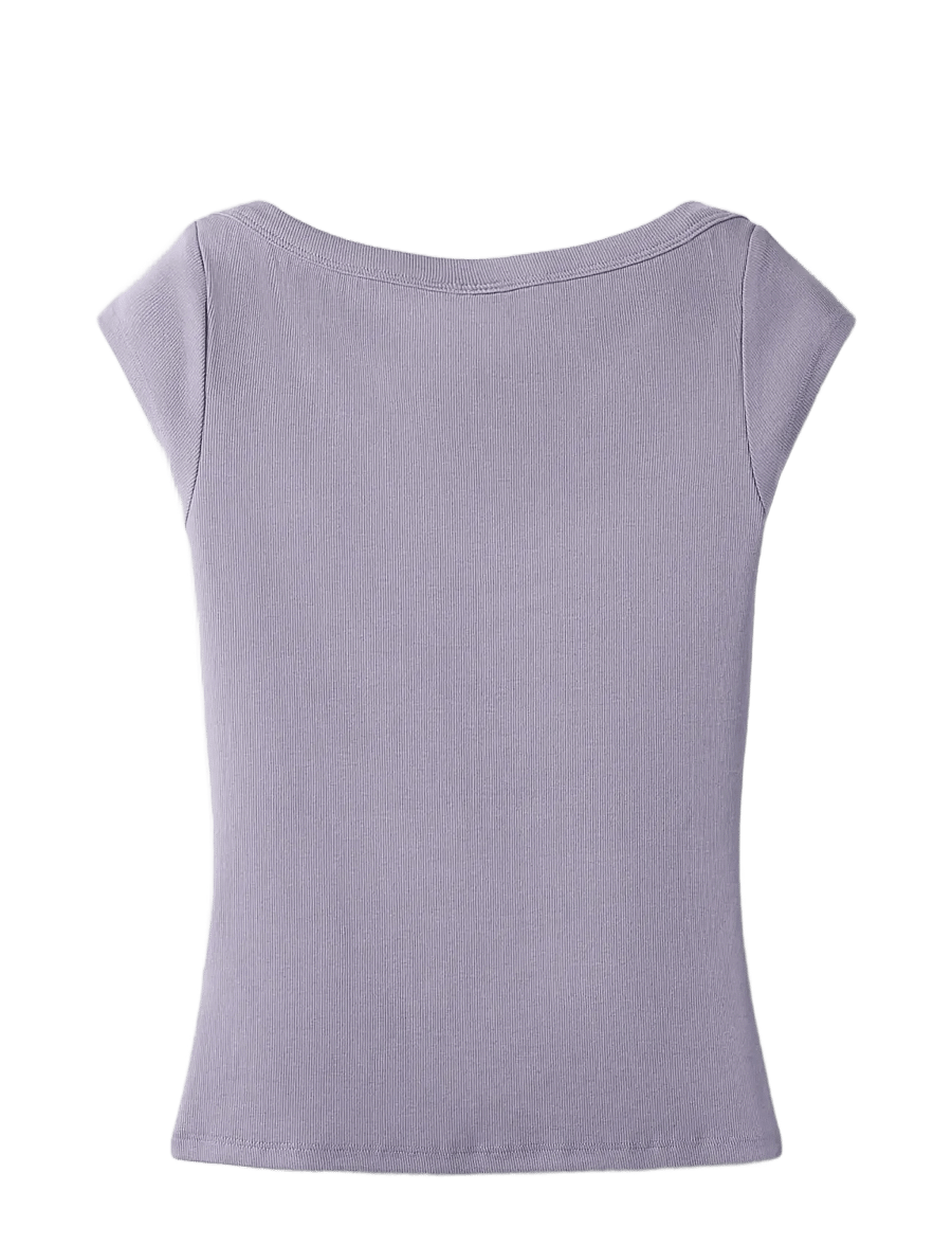 LMTD - NLFENVO SS SHORT BOATNECK S TOP - kurzärmelige - lavender gray - 1