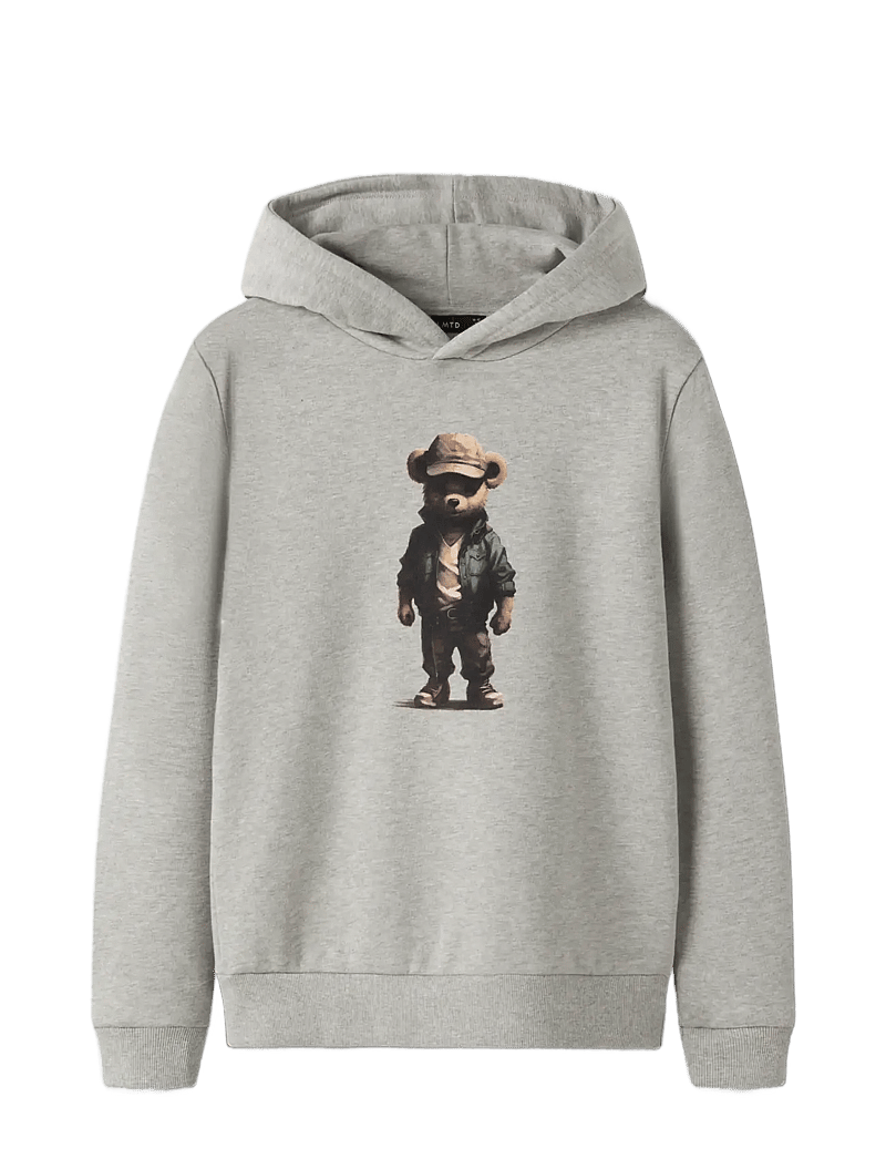LMTD - NLMNAMSE LS BRU SWEAT W. HOOD - kapuzenpullover - light grey melange - 0