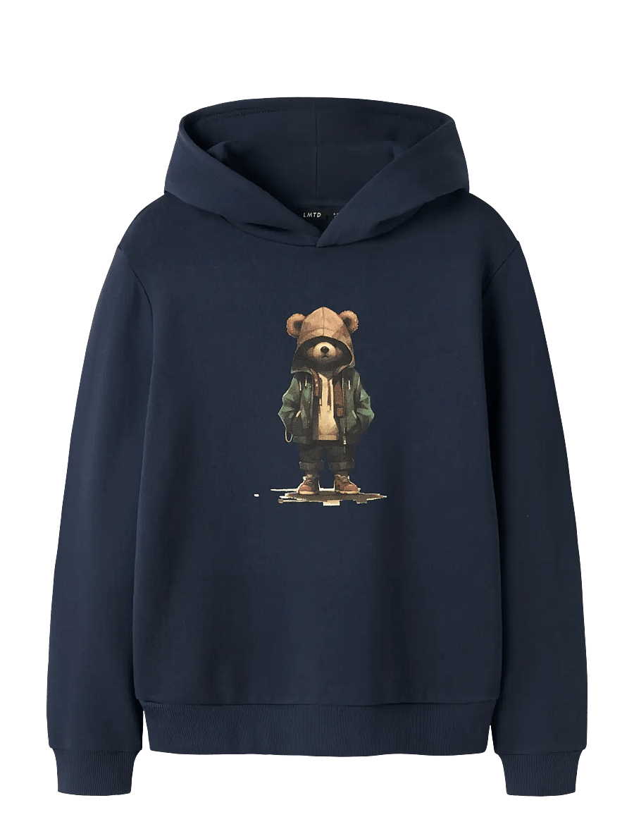 LMTD - NLMNAMSE LS BRU SWEAT W. HOOD - bluzy z kapturem - navy blazer - 1