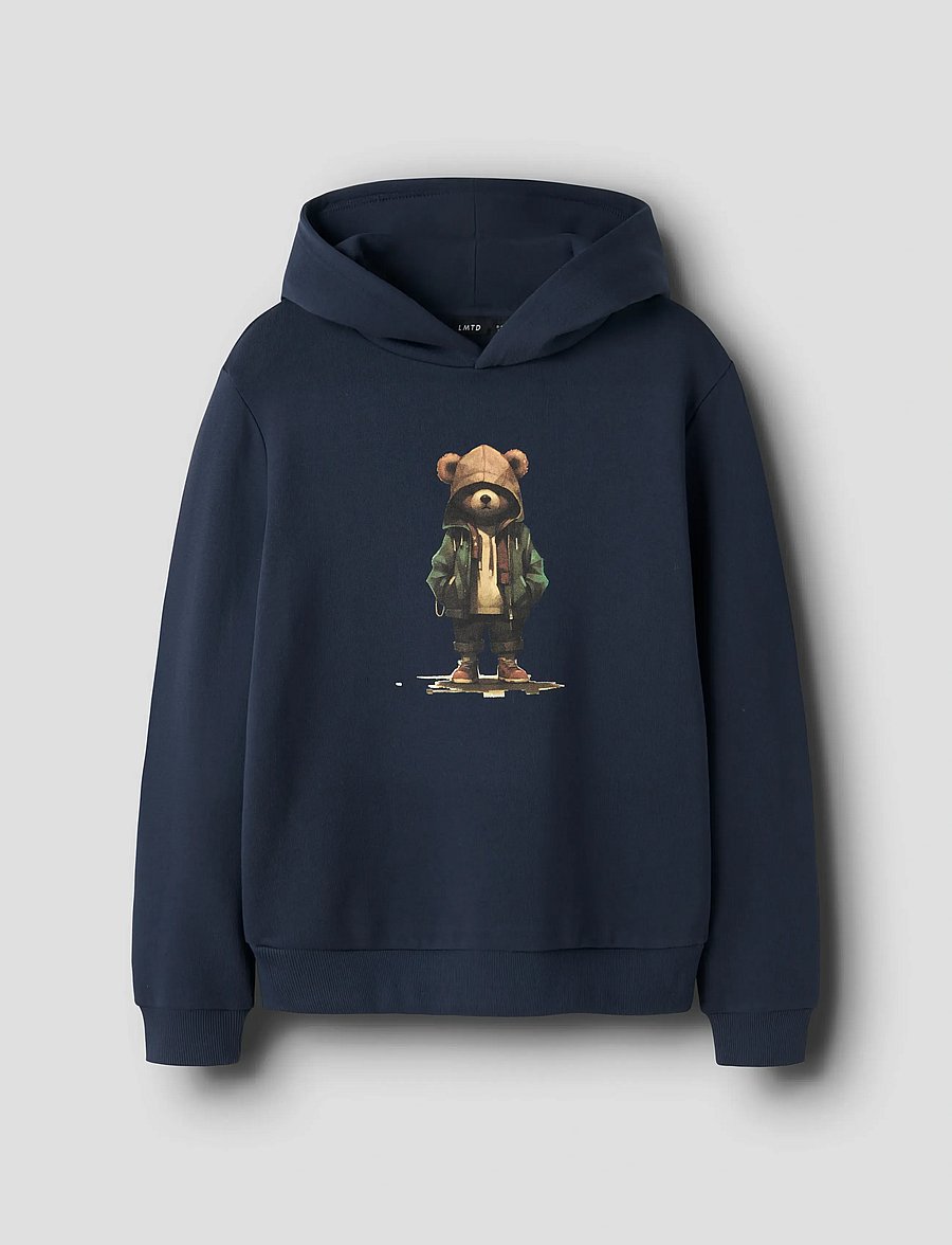 LMTD - NLMNAMSE LS BRU SWEAT W. HOOD - bluzy z kapturem - navy blazer - 0
