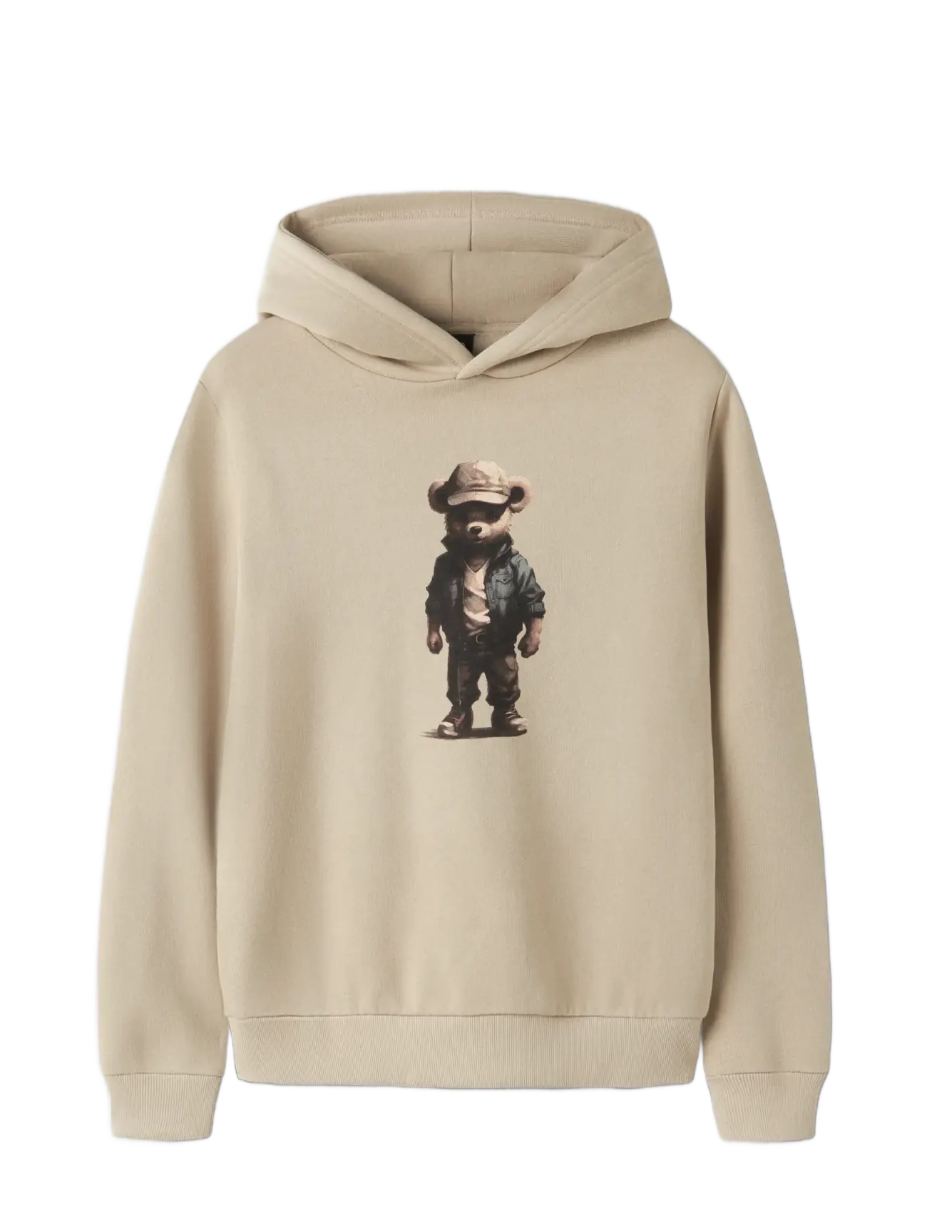 LMTD NLMNAMSE LS BRU SWEAT W. HOOD - Överdelar - WHITE PEPPER / beige