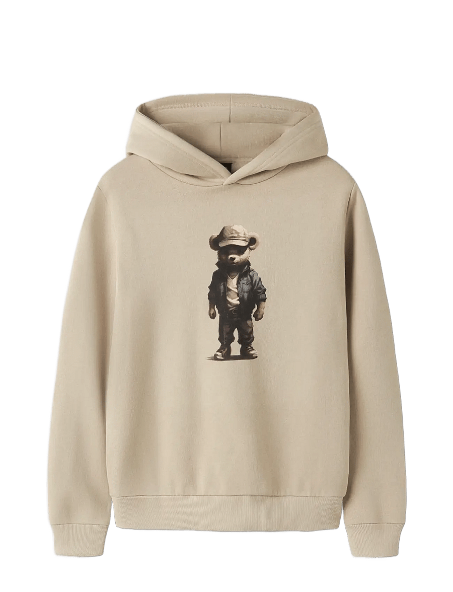 LMTD - NLMNAMSE LS BRU SWEAT W. HOOD - kapuzenpullover - white pepper - 0