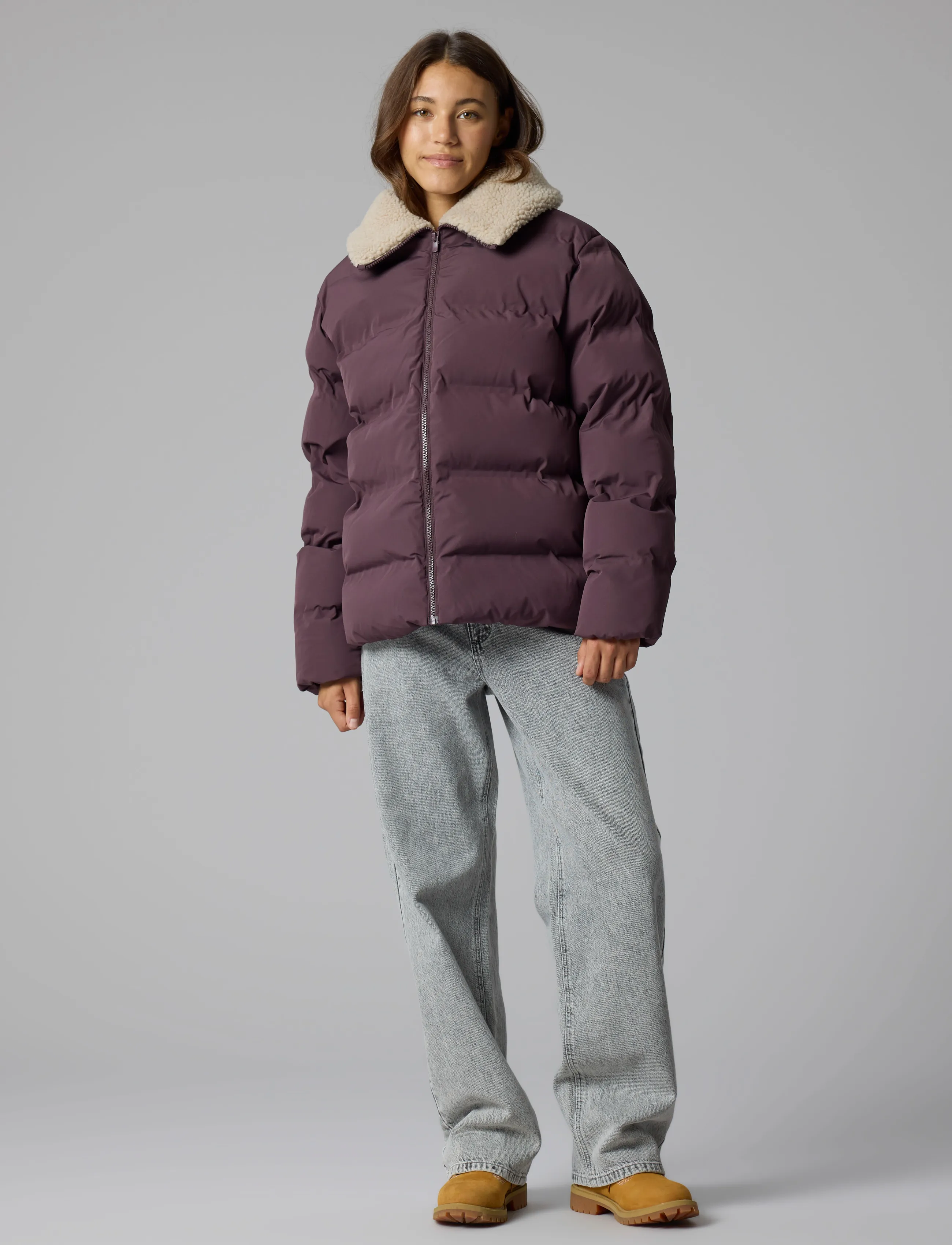 LMTD - NLFMOROP SHERPA PUFFER JACKET - raisin - 2