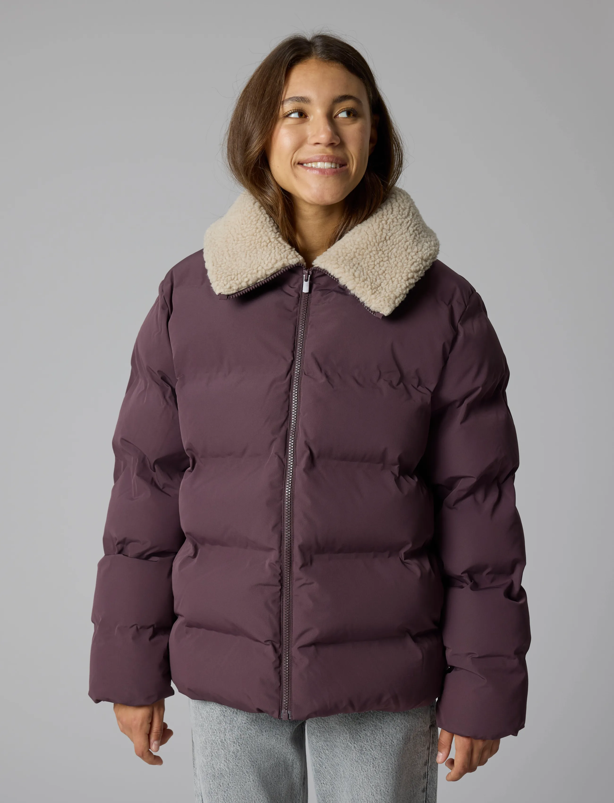 LMTD - NLFMOROP SHERPA PUFFER JACKET - raisin - 3
