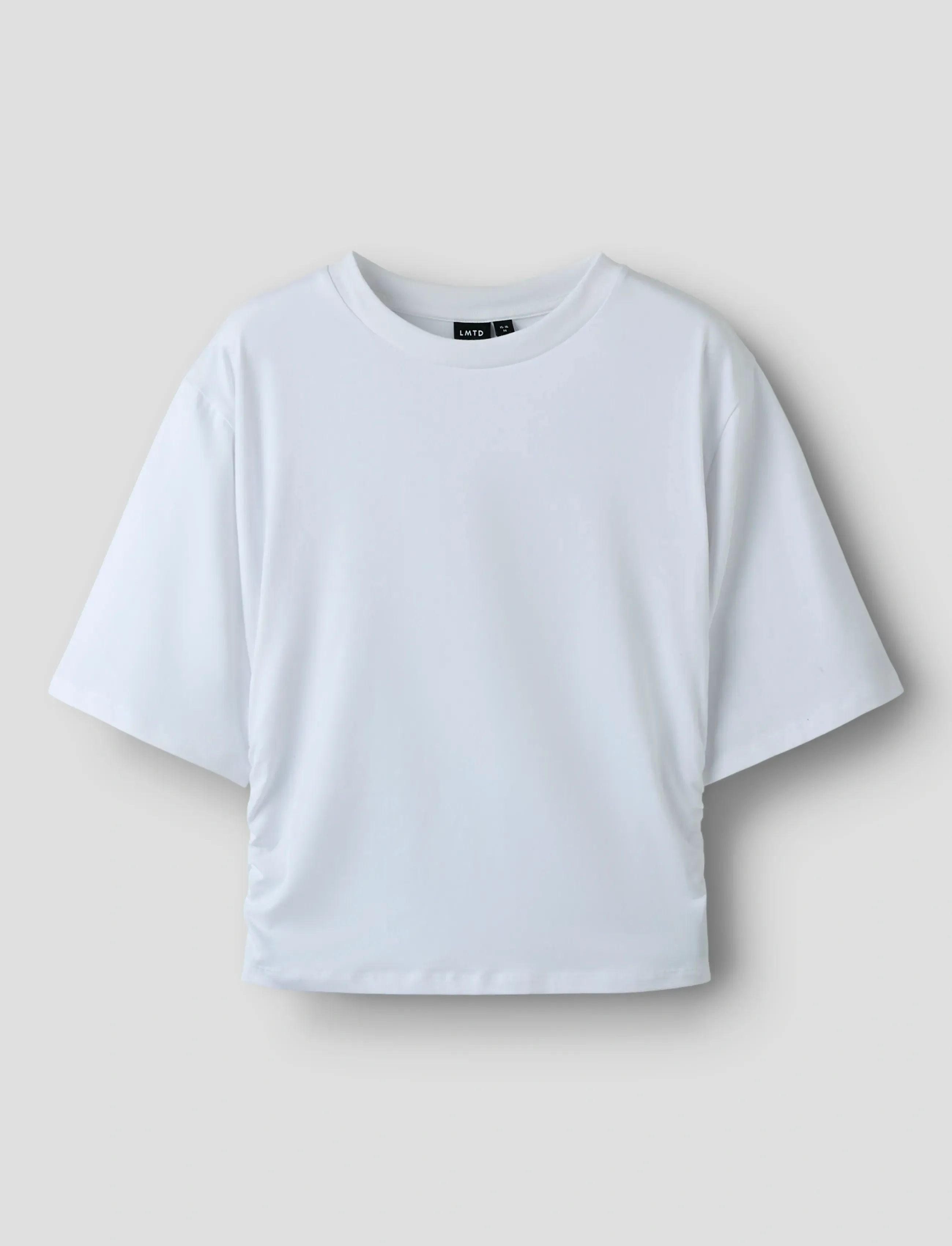 LMTD NLFREBECFLO SS ROUCHED SHORT TOP - Topid ja T-särgid - BRIGHT WHITE / white
