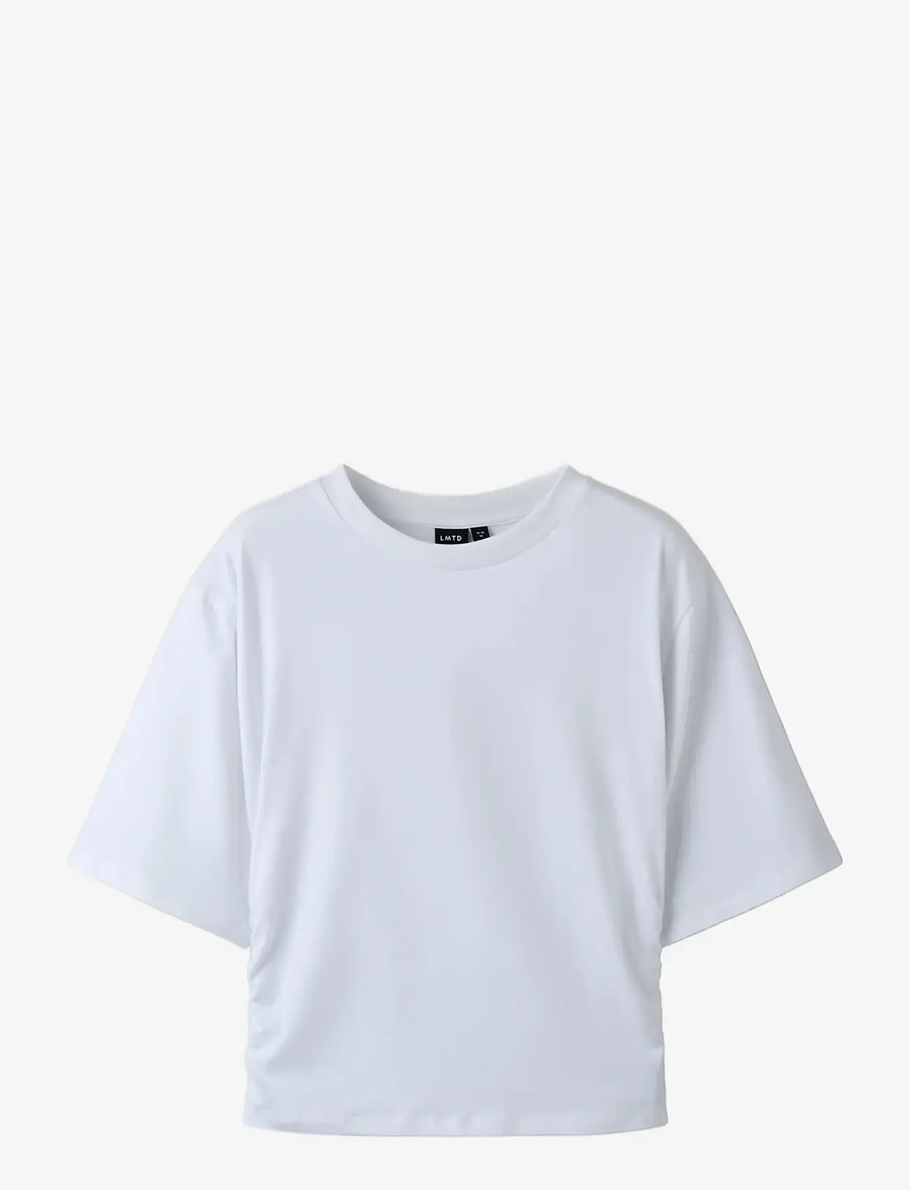 LMTD - NLFREBECFLO SS ROUCHED SHORT TOP - kortärmade t-shirts - bright white - 3
