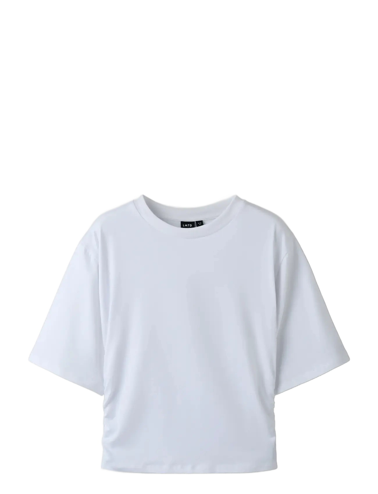 LMTD - NLFREBECFLO SS ROUCHED SHORT TOP - kortärmade t-shirts - bright white - 3