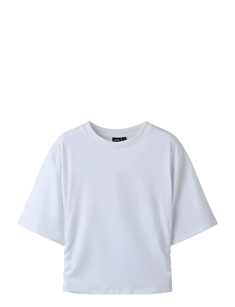 LMTD - NLFREBECFLO SS ROUCHED SHORT TOP - krótki rękaw - bright white - 3