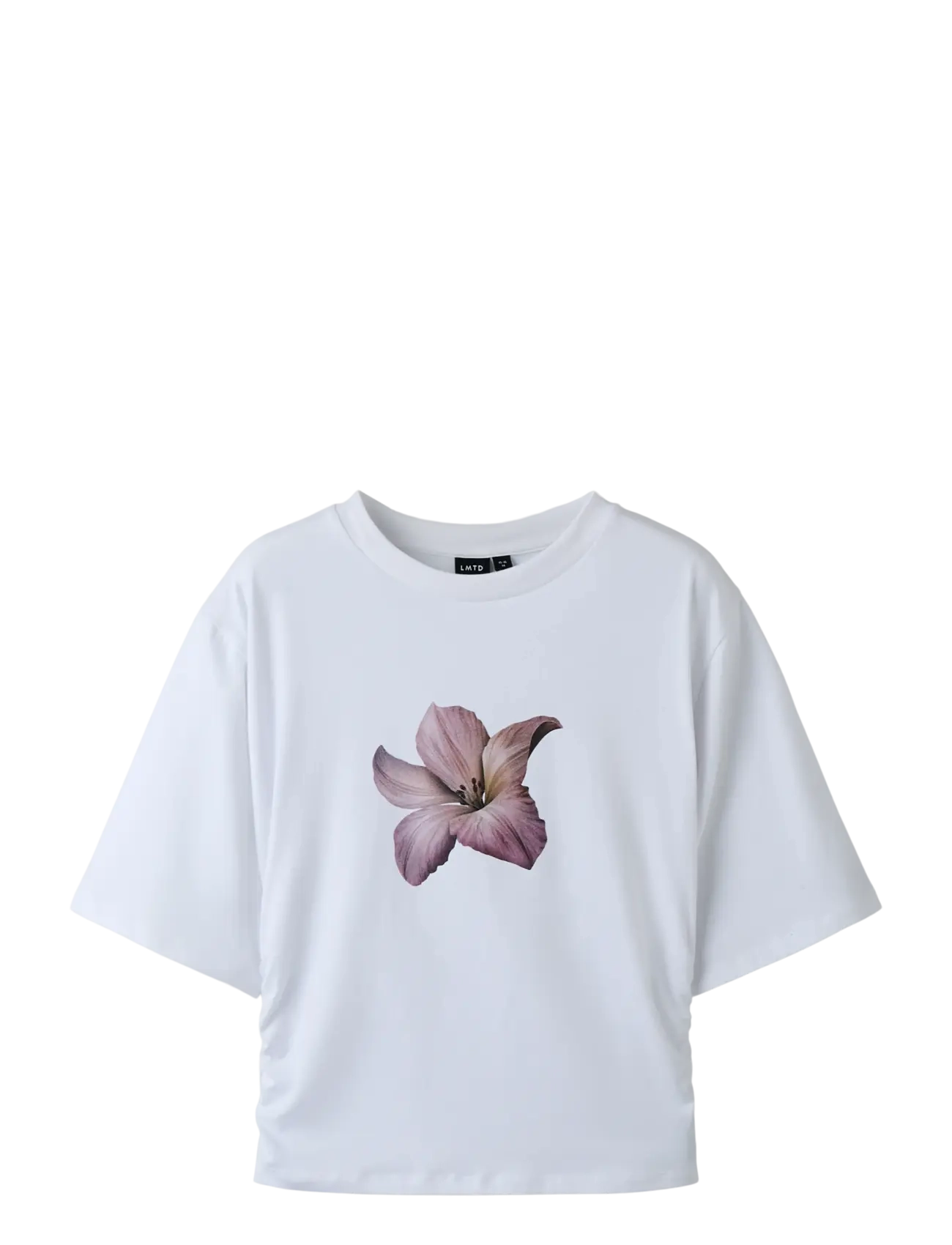 LMTD NLFREBECFLO SS ROUCHED SHORT TOP - Overdele - BRIGHT WHITE / white