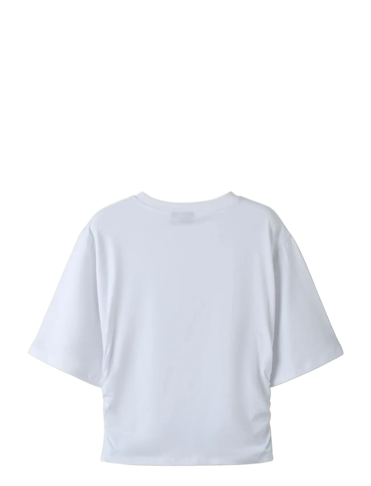 LMTD - NLFREBECFLO SS ROUCHED SHORT TOP - kortærmede t-shirts - bright white - 1