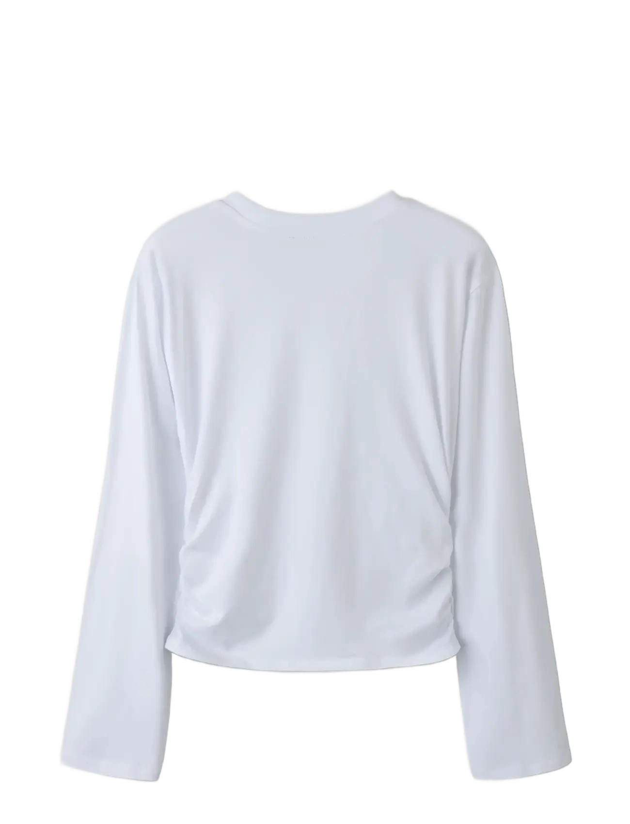LMTD - NLFREBEC LS ROUCHED SHORT TOP - langærmede t-shirts - bright white - 1