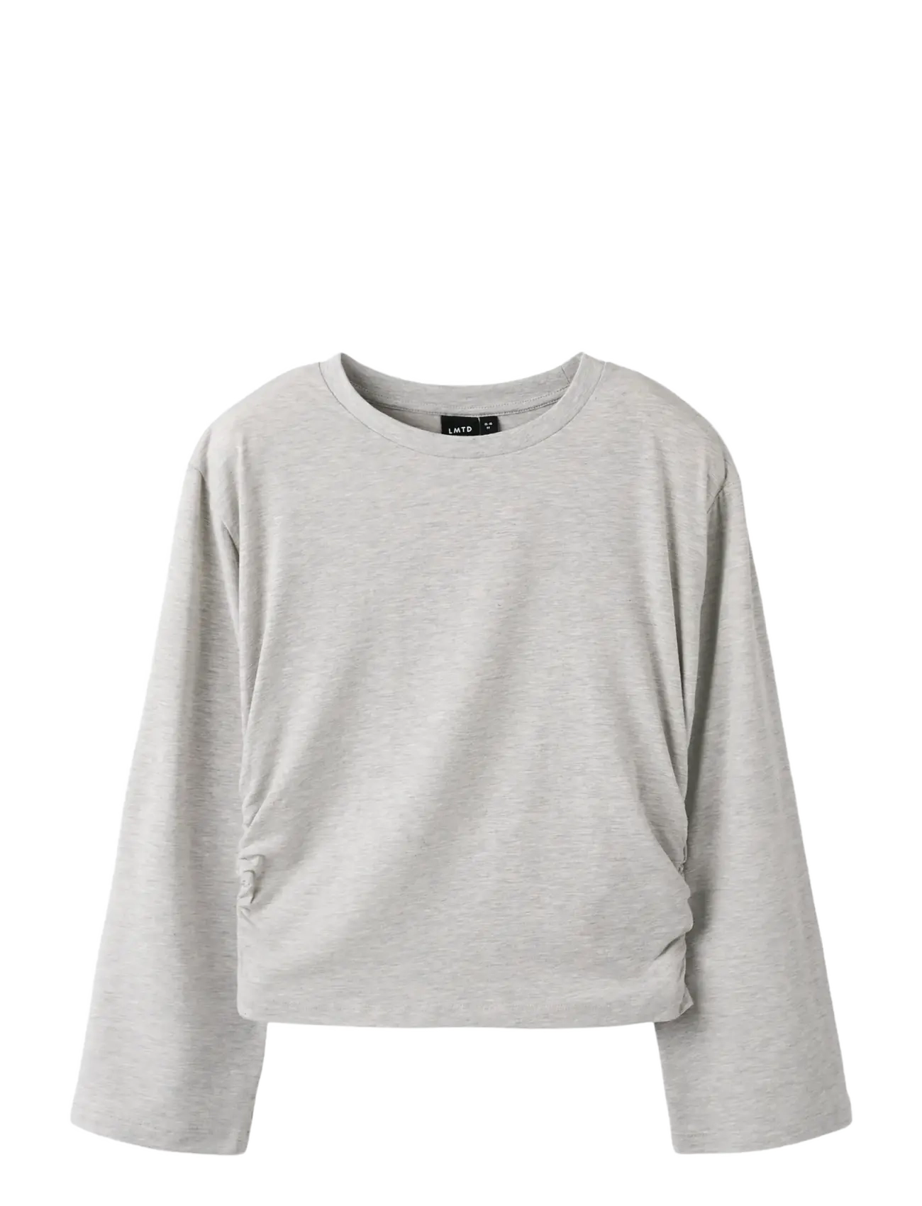 LMTD NLFREBEC LS ROUCHED SHORT TOP - Tøj - LIGHT GREY MELANGE / grey